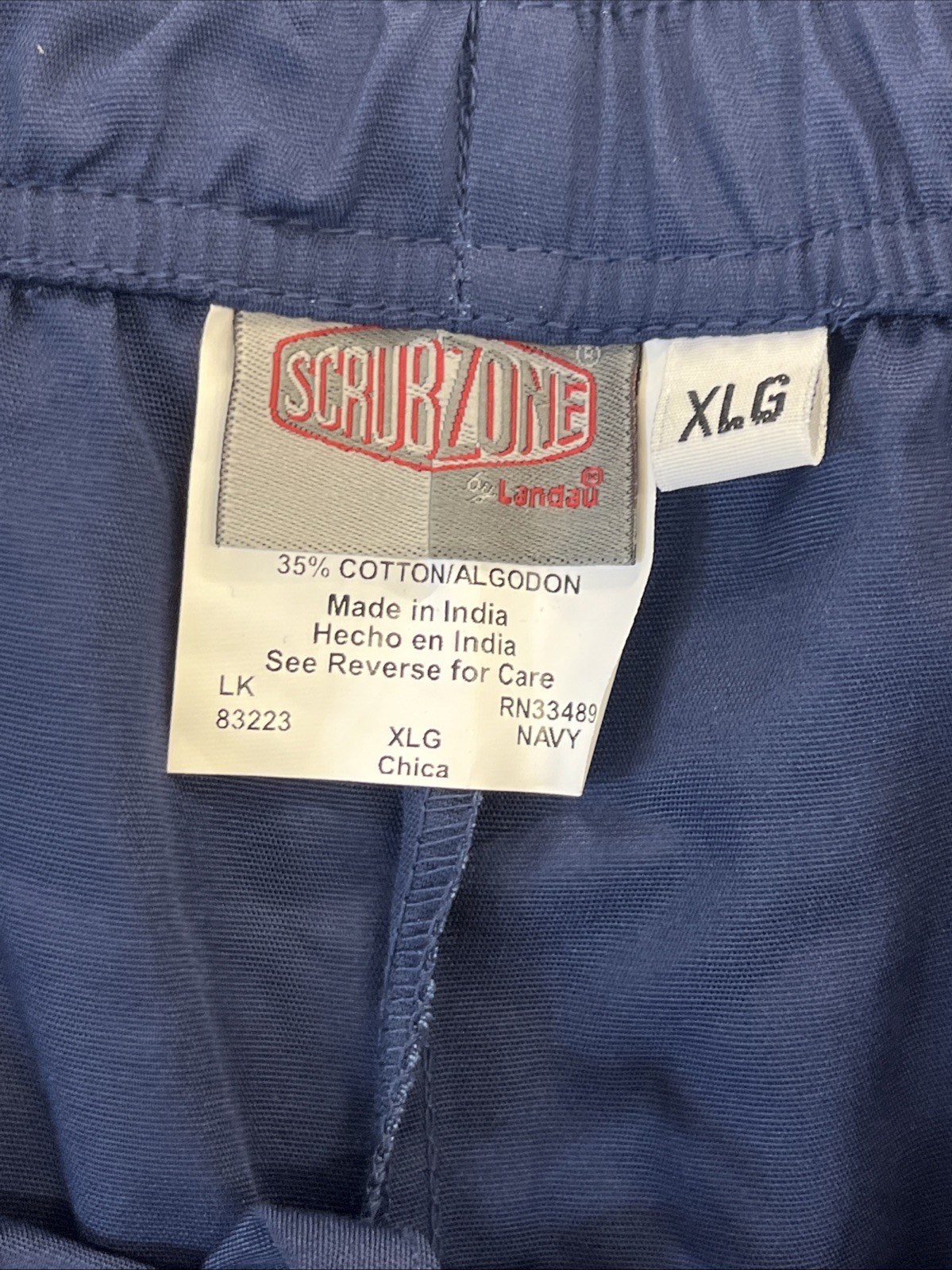 Landau ScrubZone Modern Tailored Scrub Pants XLG Navy Cargo NEW
