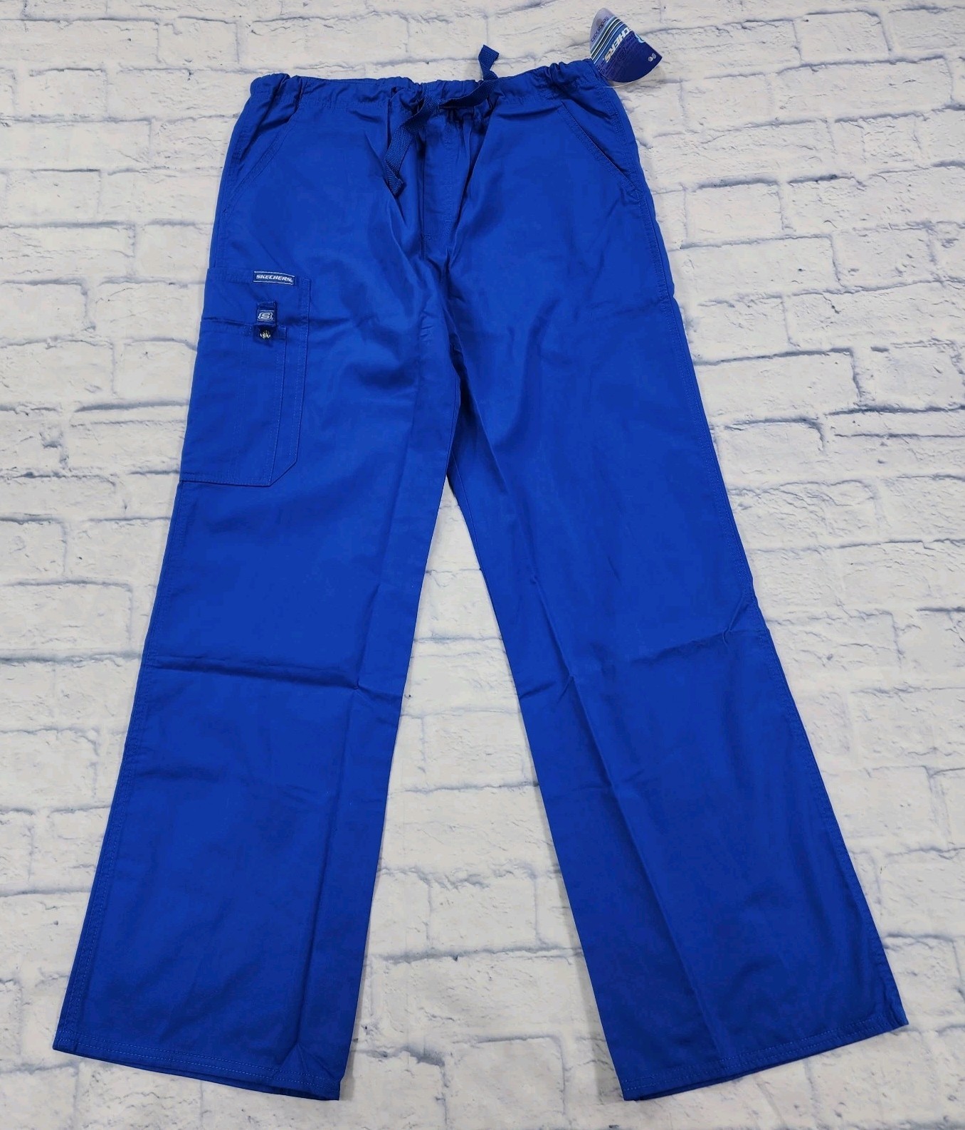 Skechers UNISEX SIZE S Blue Drawstring Utility Scrub Pant 25003 Pockets