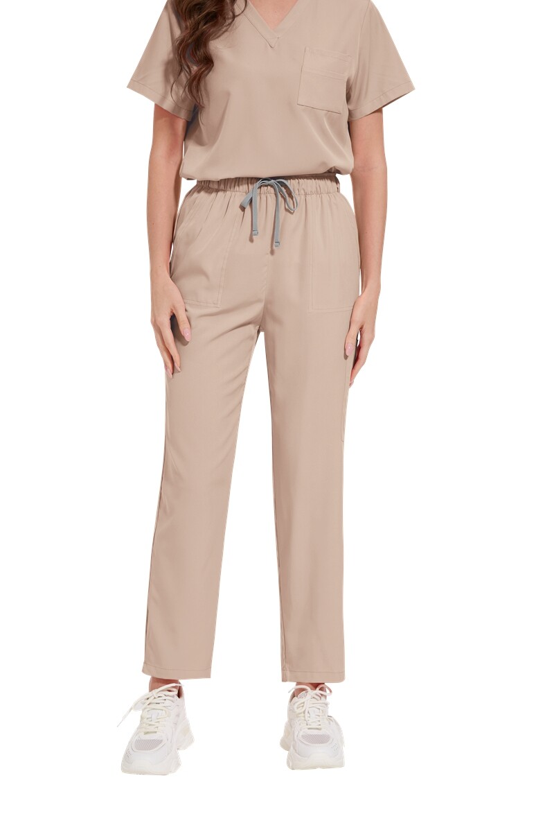 New Nurse Uniform Women Men Scrub Set V-Neck Top Straight Cargo Pants Summer