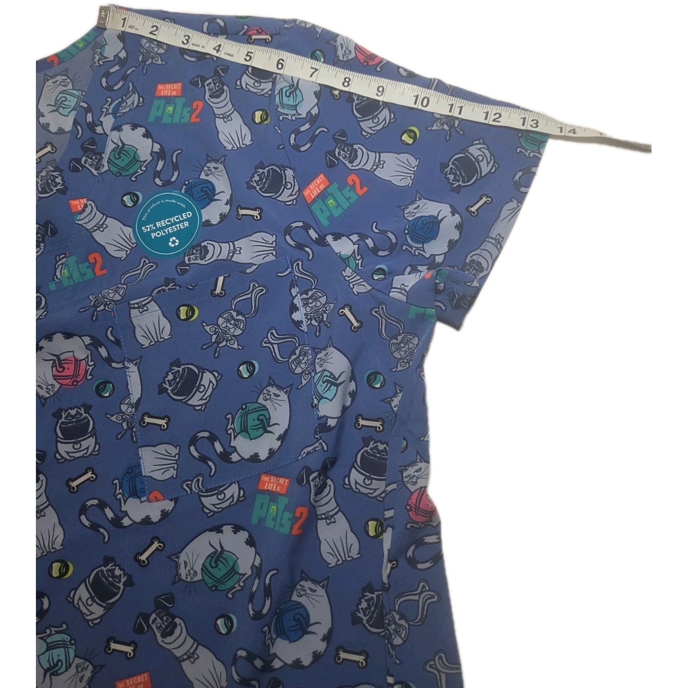 Secret Life Of Pets 2 Scrubs Tooniforms Unisex V Neck Top Size Medium New
