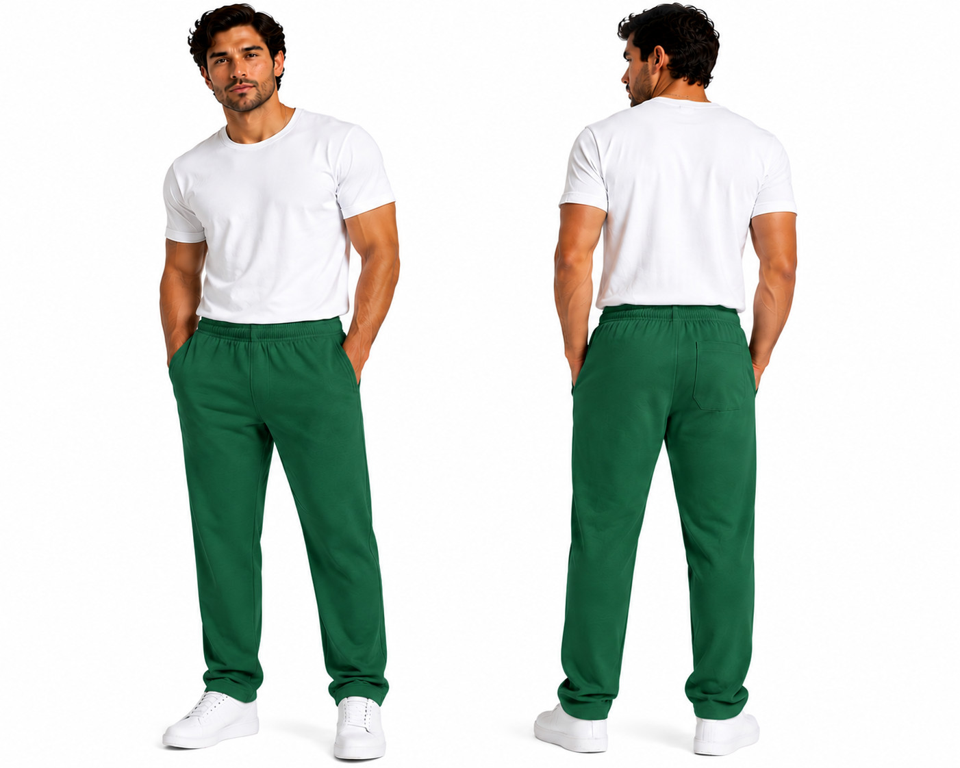 Men’s Medical Scrub Pants Straight Leg 3 Pockets Elastic Waist Uniform