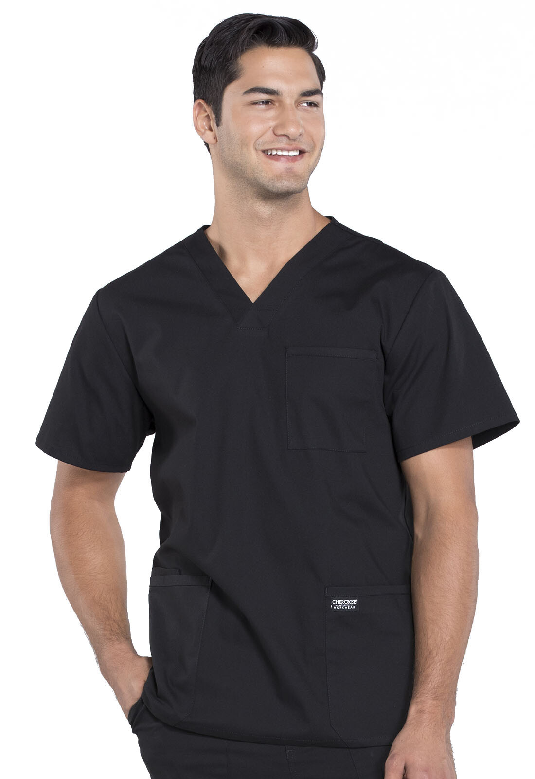 Scrubs Cherokee Workwear Men Tall V Neck Top WW695T BLK Black Free Shipping