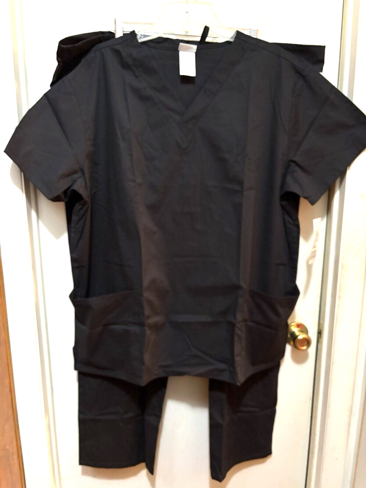 Scrubs Black Size Extra Large Top And Bottom Poly/Cotton/Spdx Vital Threads NWT
