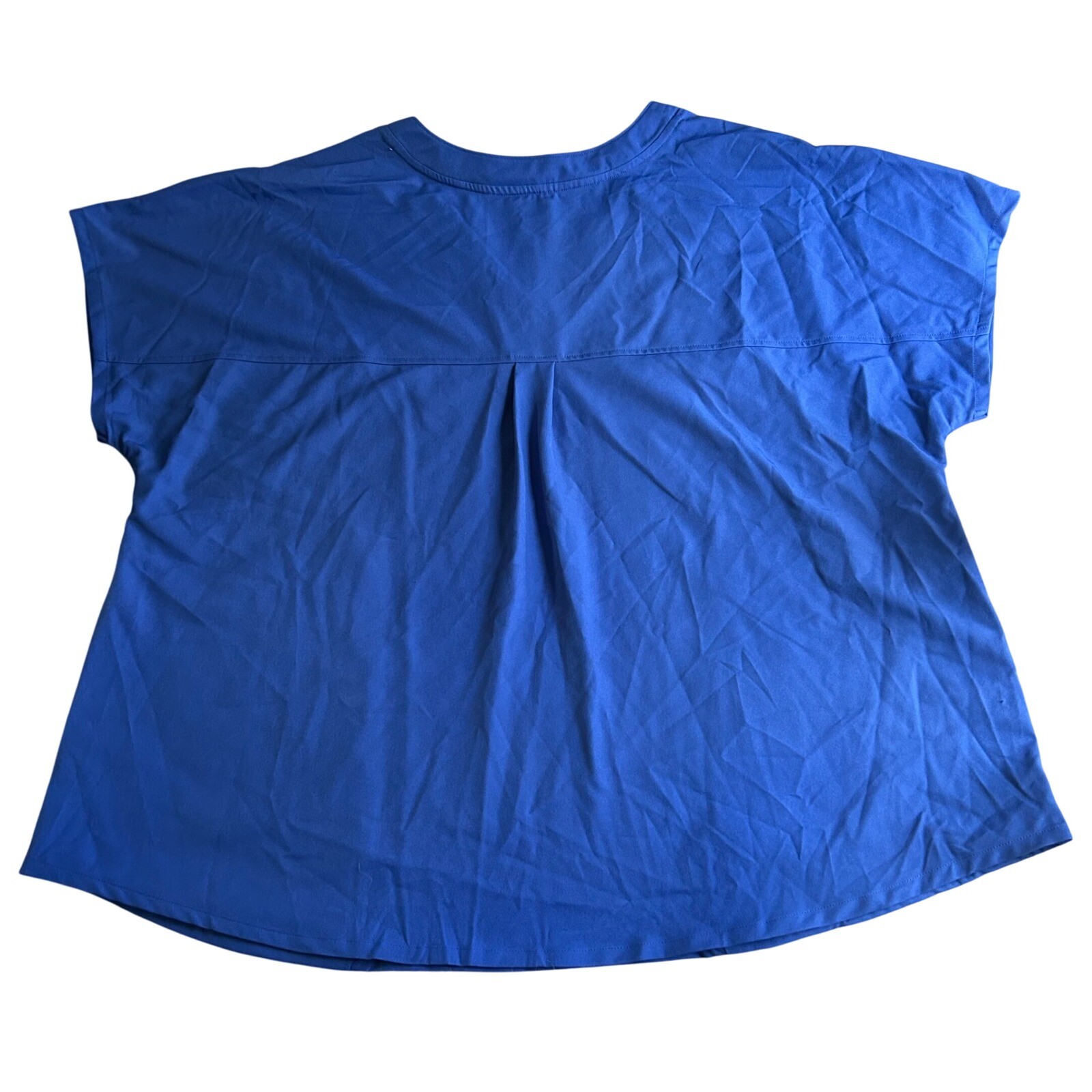ClimateRight By Cuddl Duds Scrub Top Womens Size 2X Blue Short Sleeve Work Shirt
