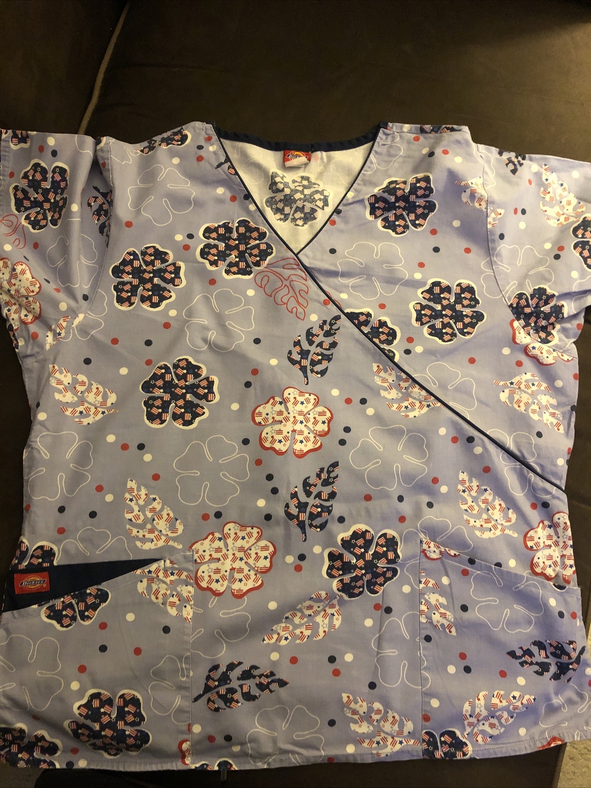 Memorial Day, 4th of July, red, white and blue Scrub top