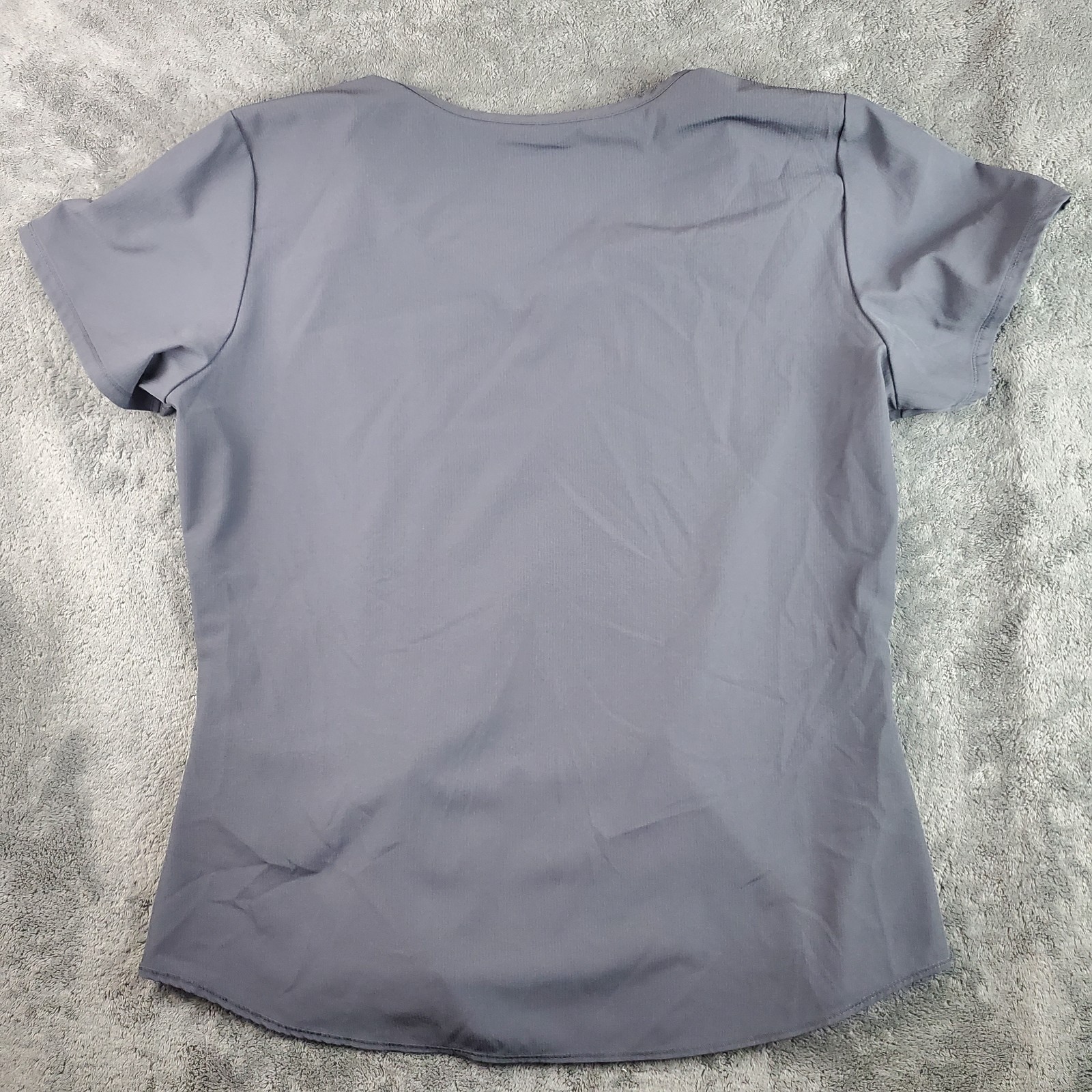 Skechers By Barco Scrub Top Womens L Gray Medical Work Nurse Uniform Shirt