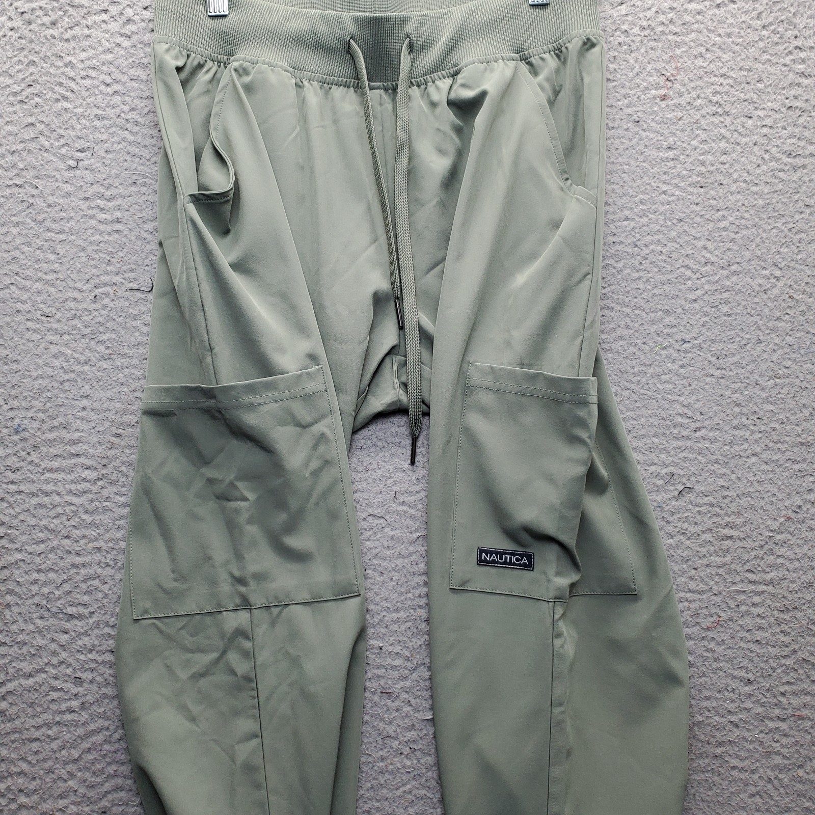 Nautica 2 Pc Medical Scrub Set Womens Small Green Stretch Short Sleeve Pullover