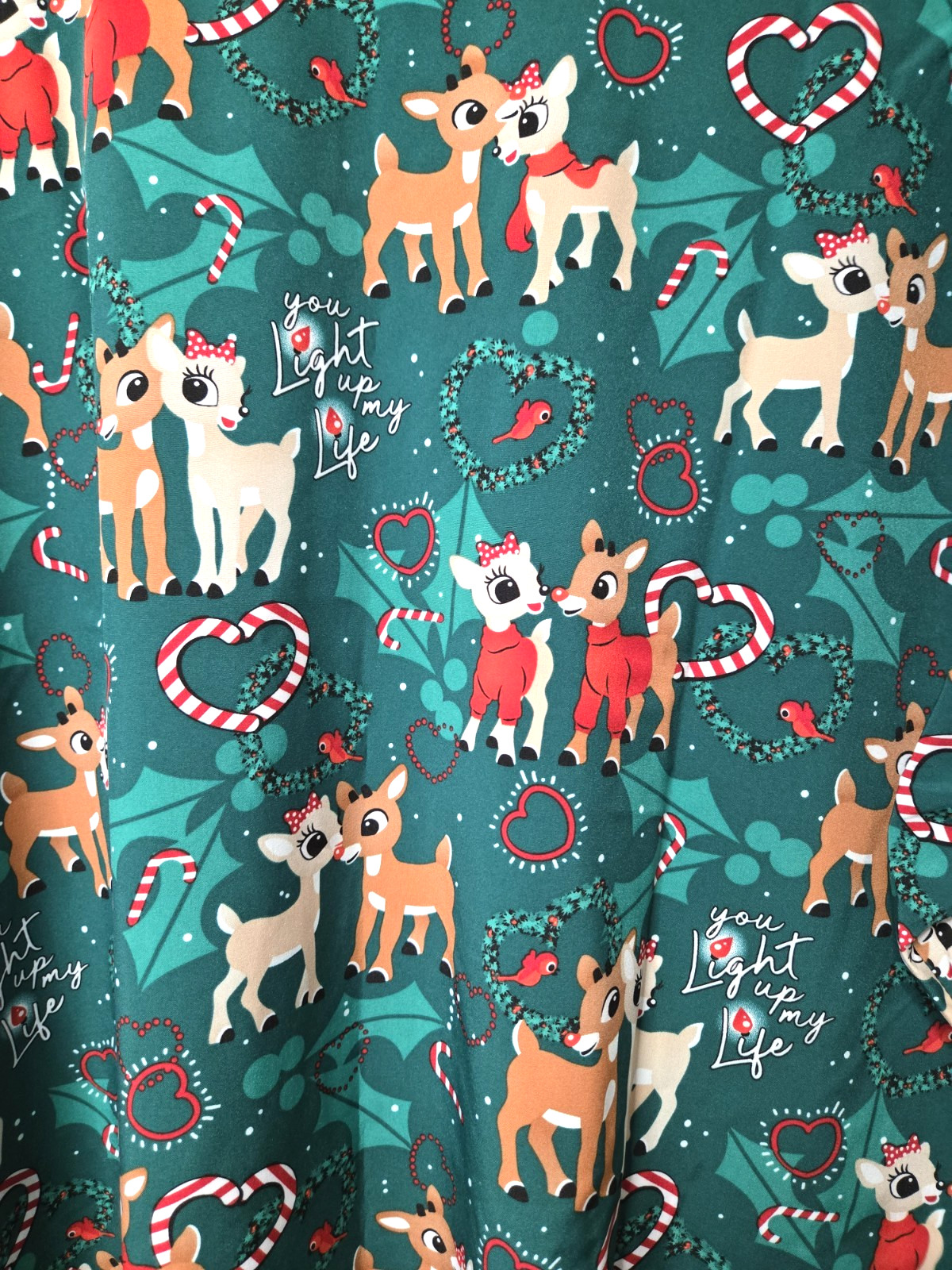 Cherokee Tooniforms Rudolph the Red Nosed Reindeer Scrub Top Size Small NWT