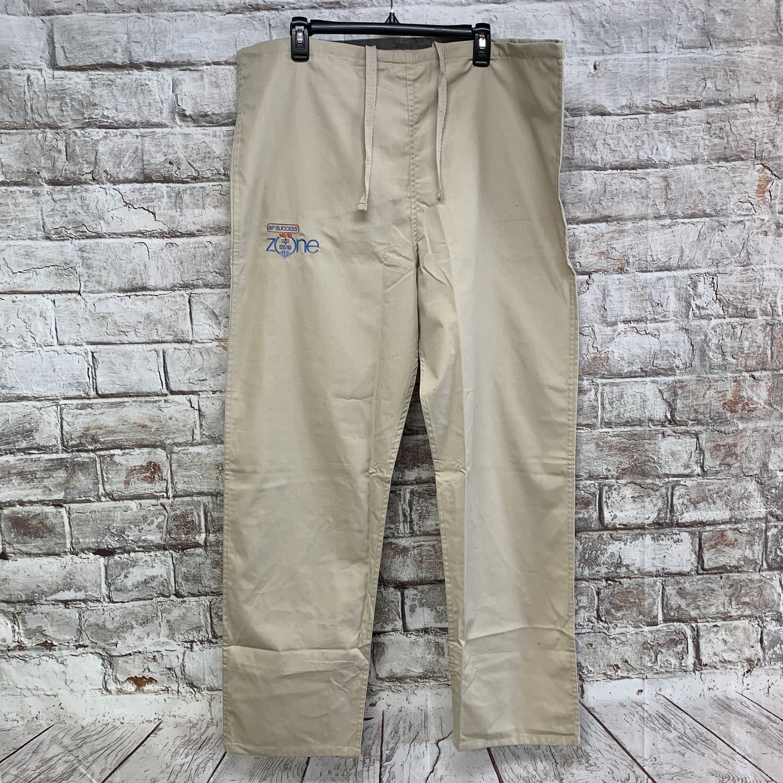 Landau Medical Scrub Pants Medium 32 32×31 Men’s String Tie Beige NWT