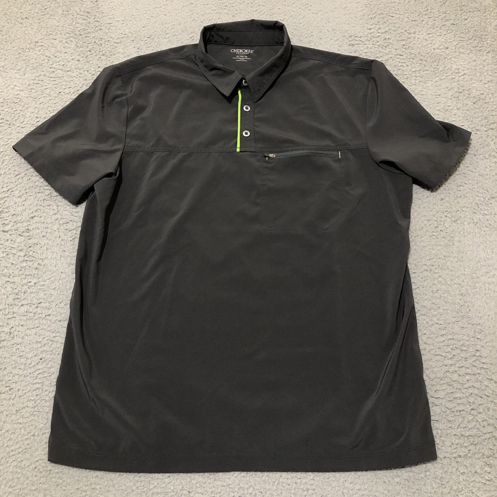 Cherokee Uniforms Top Woman’s Extra Large Gray Stretch CKI803 Collard Zip Pocket