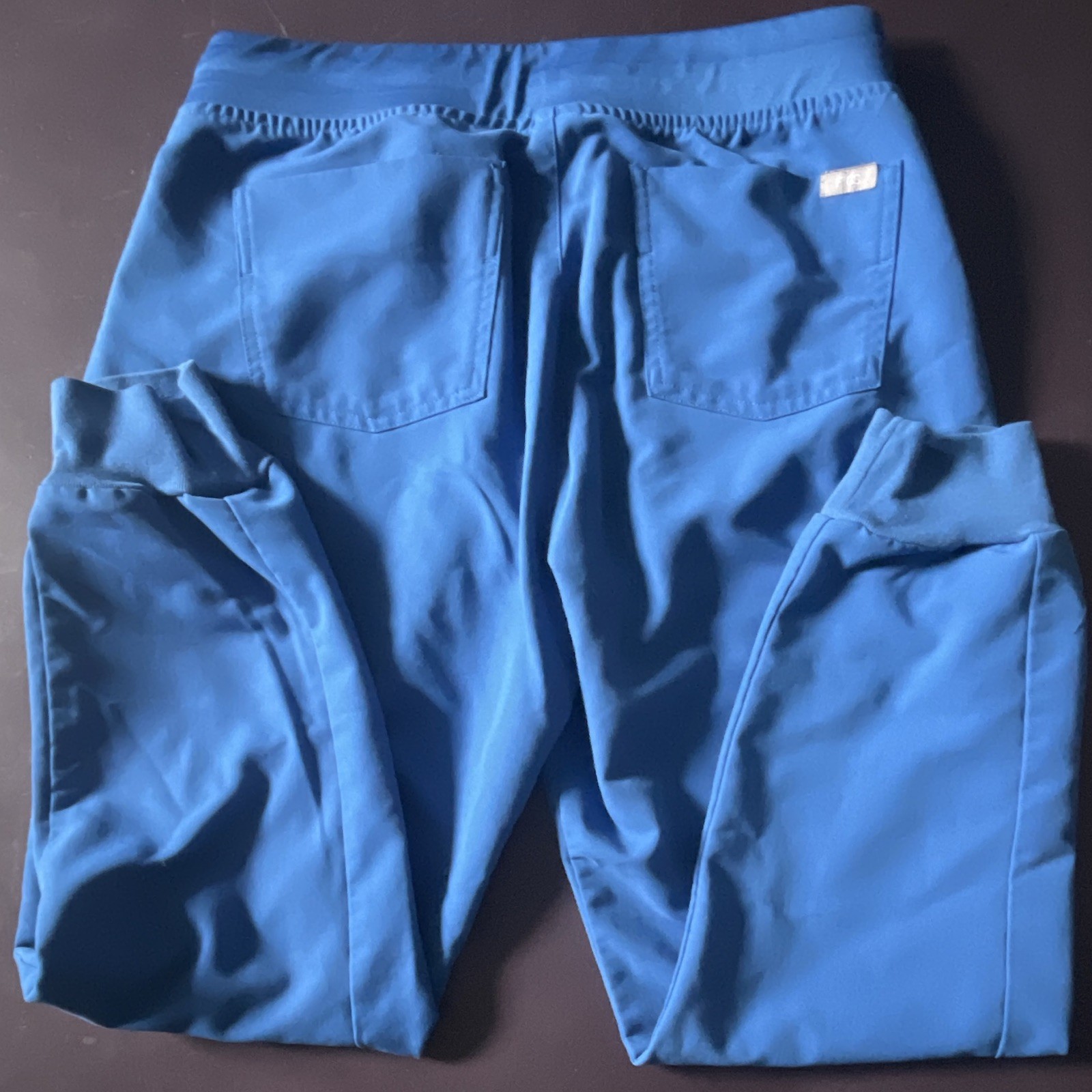 FIGS Blue Drawstring Scrub Pants Size M/P Unisex Medical Polyester Rayon Spandex