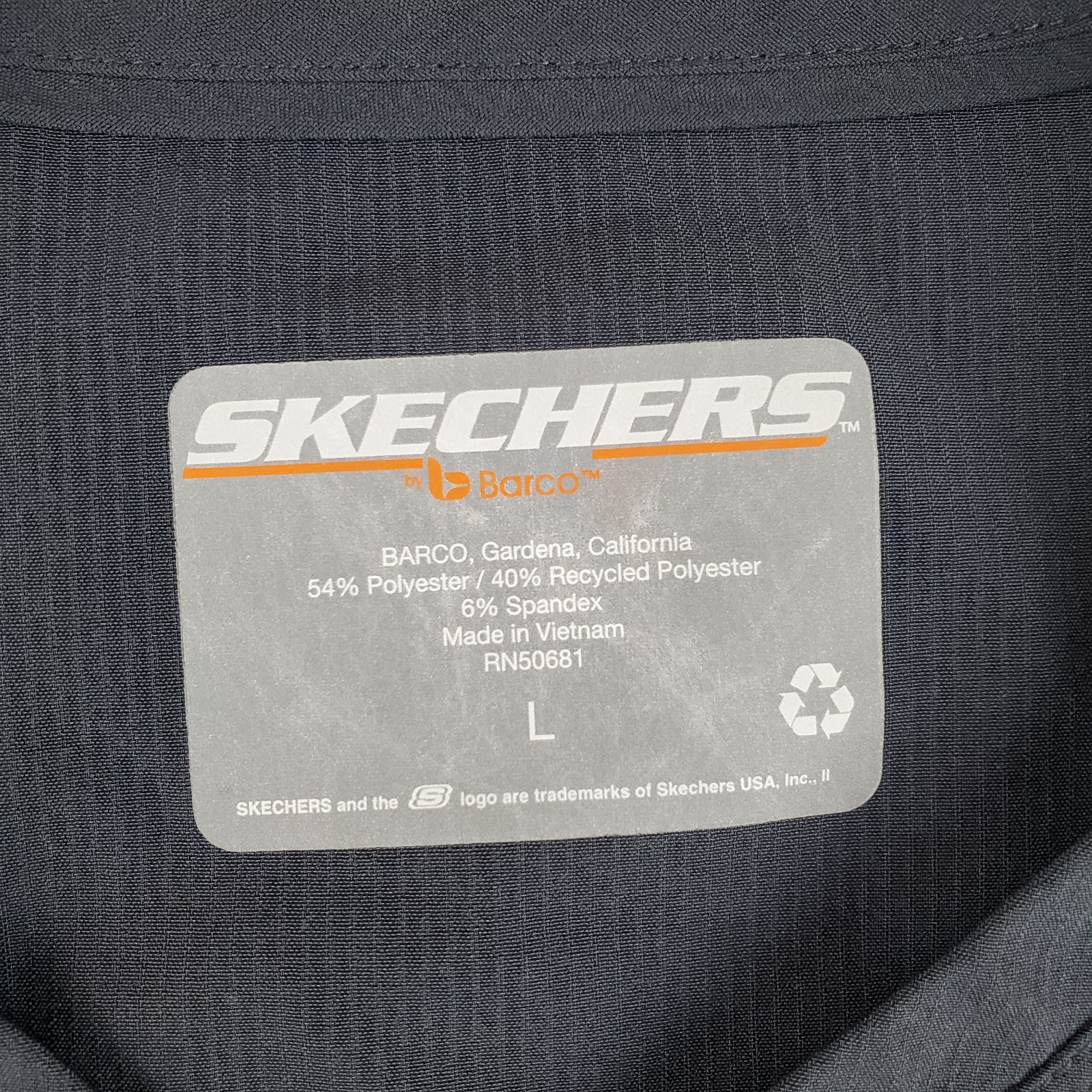 Skechers By Barco Scrub Top Womens L Gray Medical Work Nurse Uniform Shirt