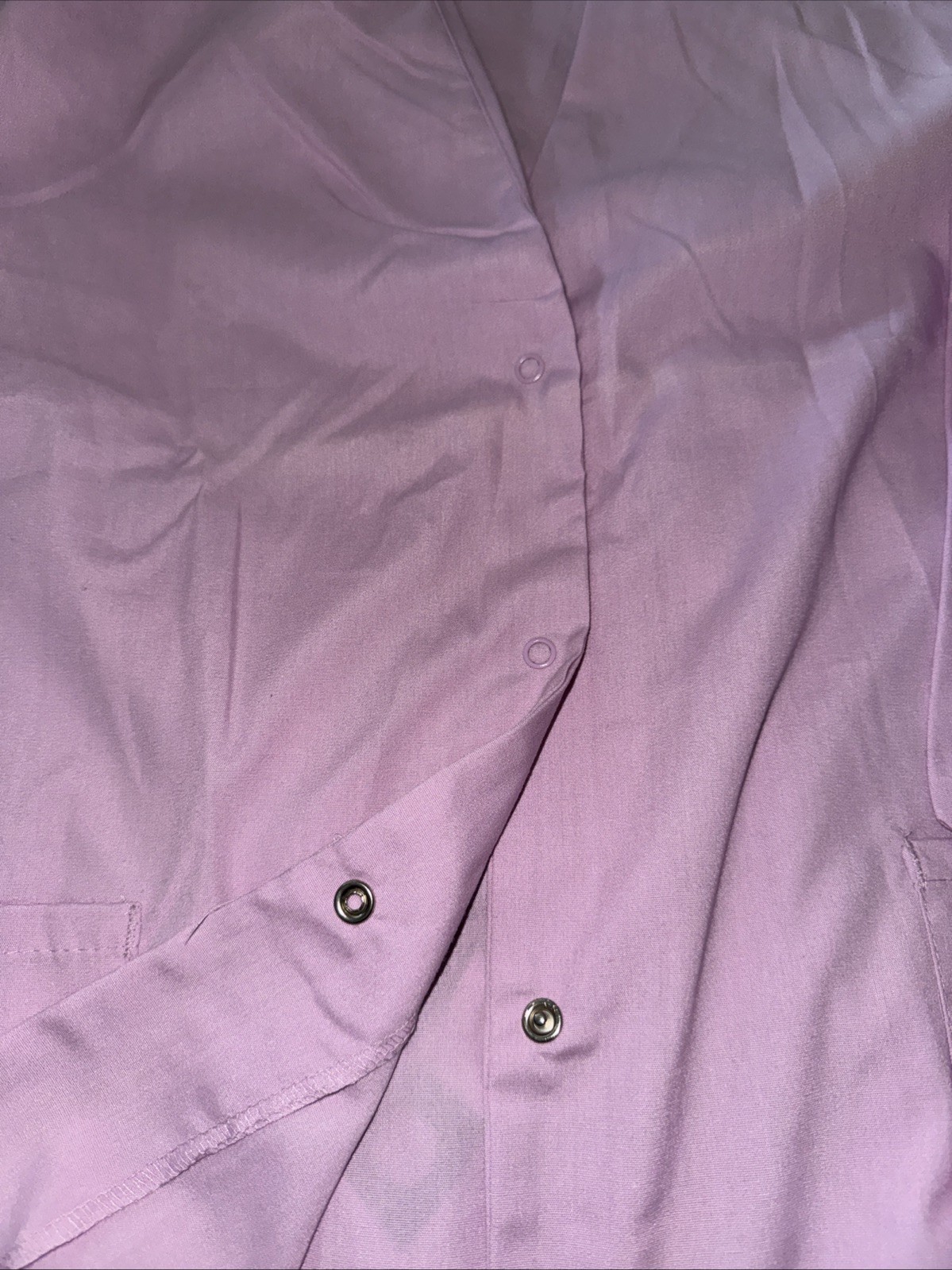 Womens Scrub Jacket Size Medium Cuffed Sleeve Snap Front 2 Pockets Light Purple
