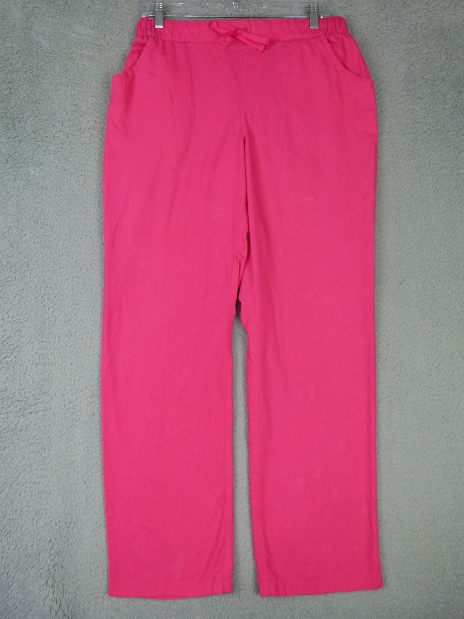 butter-soft Originals Medium Pink Medical Drawstring Elastic Waist Scrub Pants