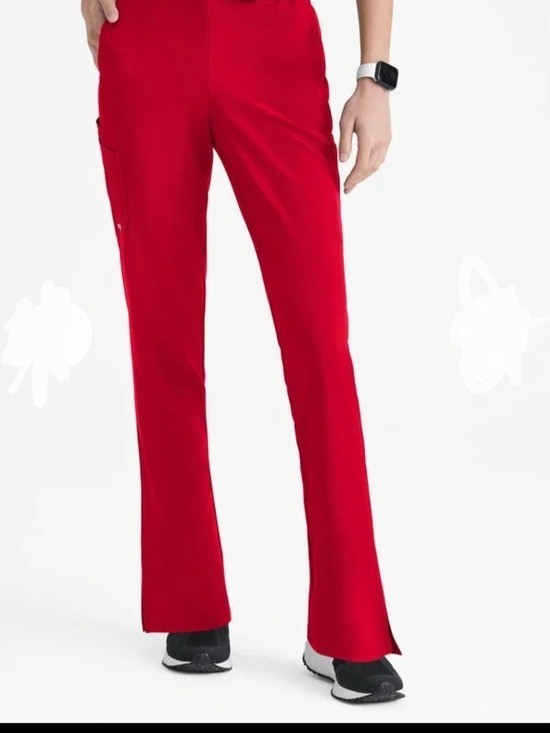 *Grey’s Anatomy Women’s Red Straight-Leg Scrub Pants Medium Tall Nurse Medical