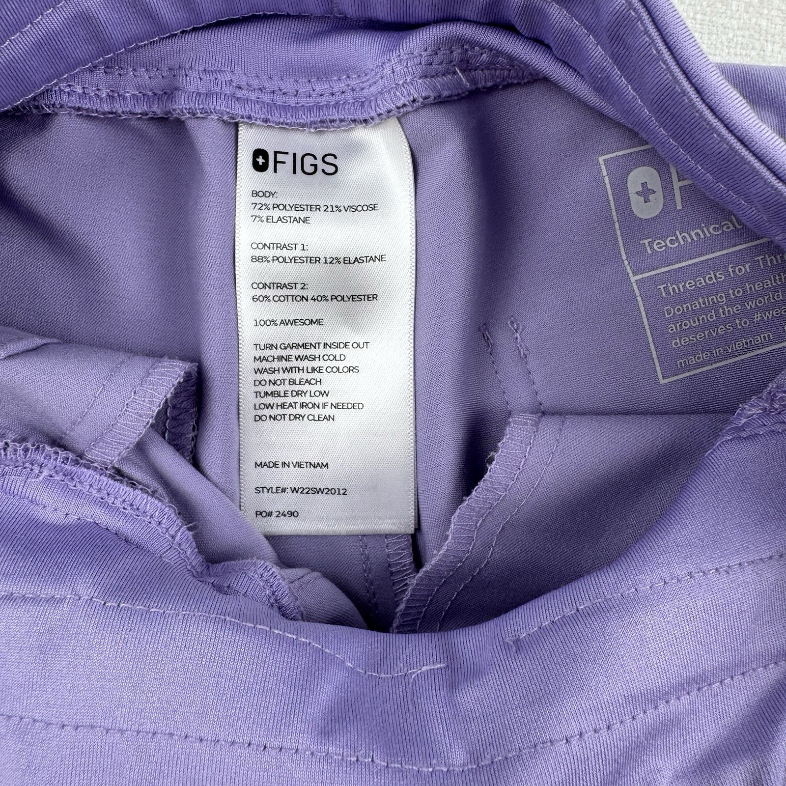 FIGS Zamora Jogger Scrub Pants XXS Lavender Light Purple Technical Collection