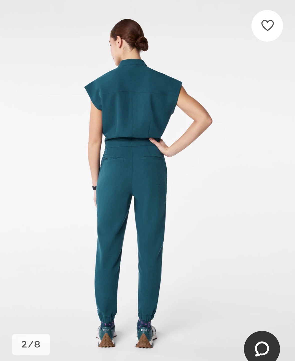 FIGS Rafaela Jogger Scrub Jumpsuit™ teal “Caribbean Blue” Size XS