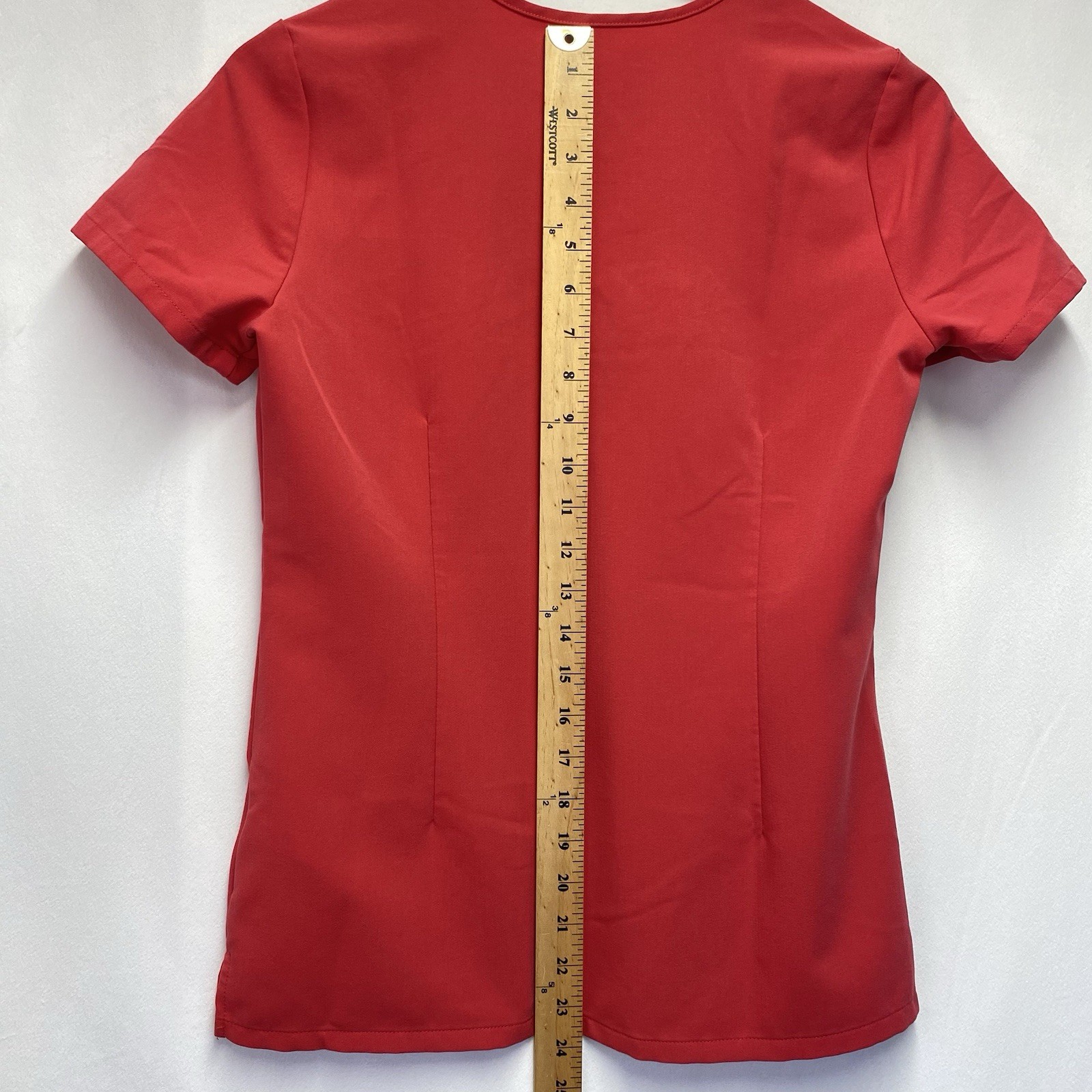 Figs Technical Collection Catarina One Pocket Scrub Top Women Size XXS Coral Red