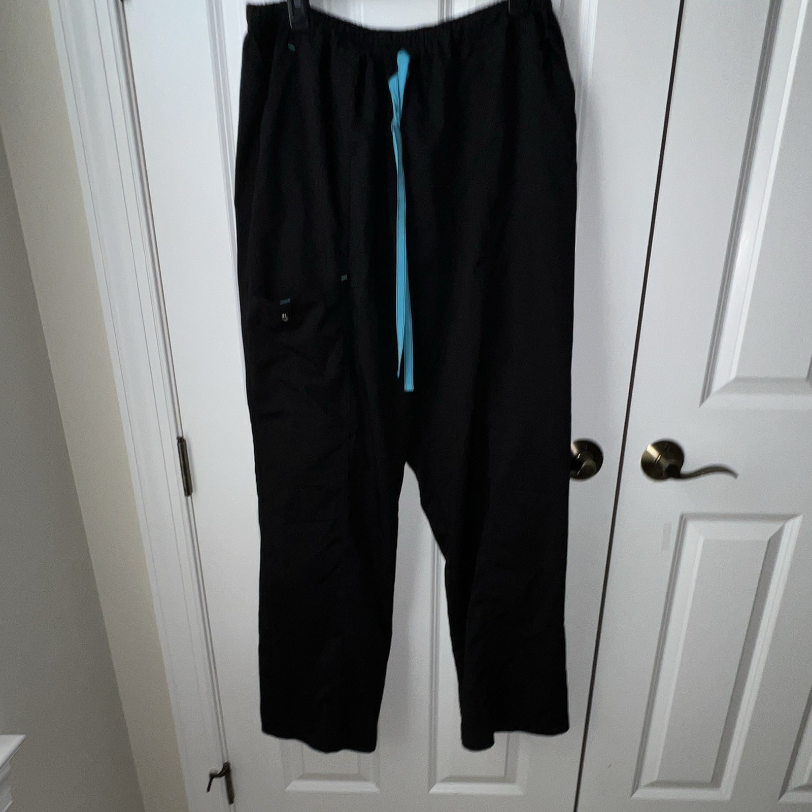 Scrubstar Black Solid Knit Scrub Pants 2XL Unisex Drawstring Poly/Rayon/Spandex