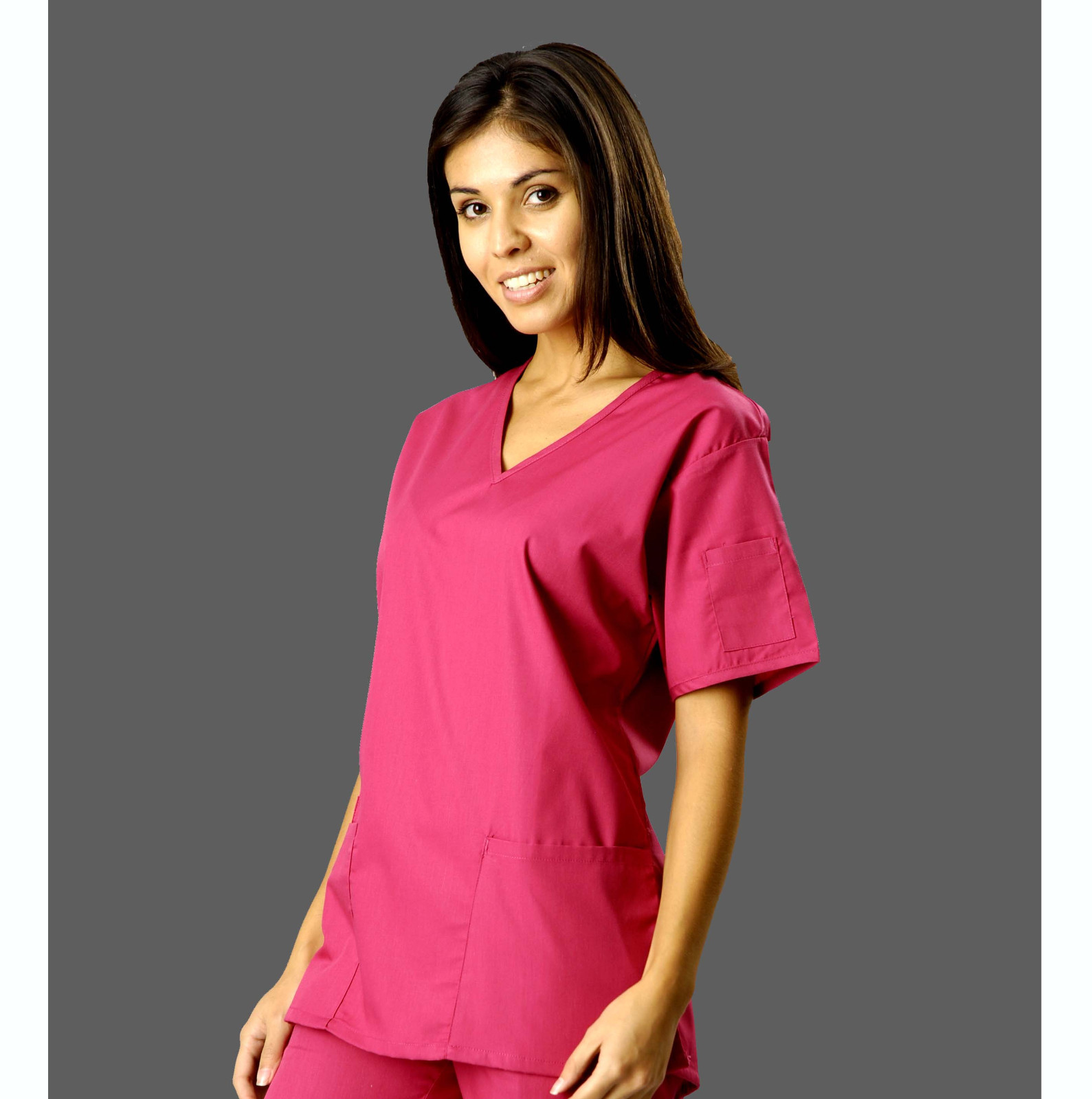 Medical Nursing Scrub Set 7-Pocket, V- Neck, Flare Leg