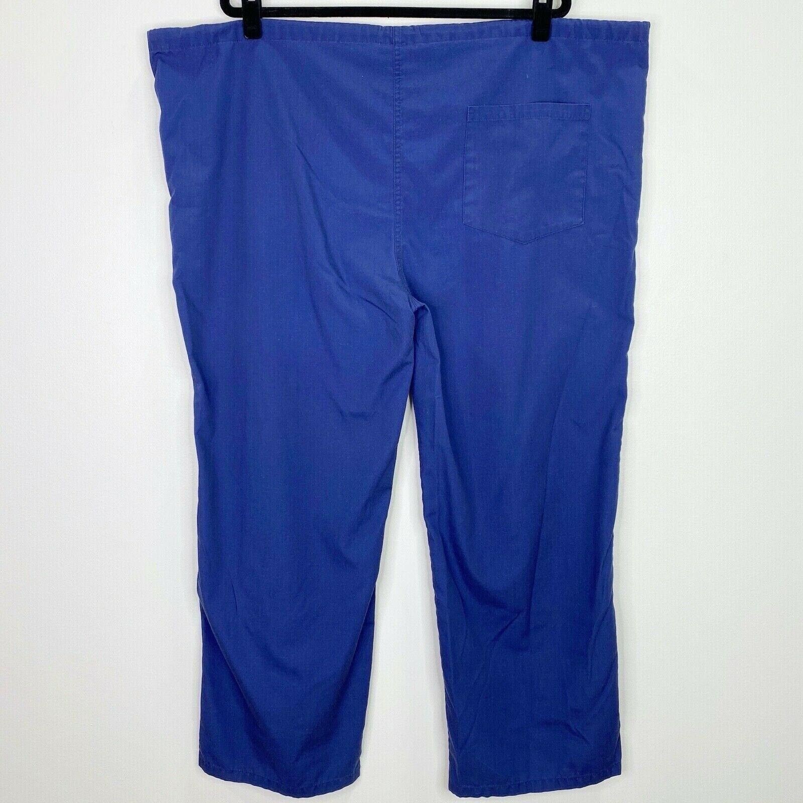 All Heart Scrub Basics Solid Blue Scrub Pants Bottoms Size XL
