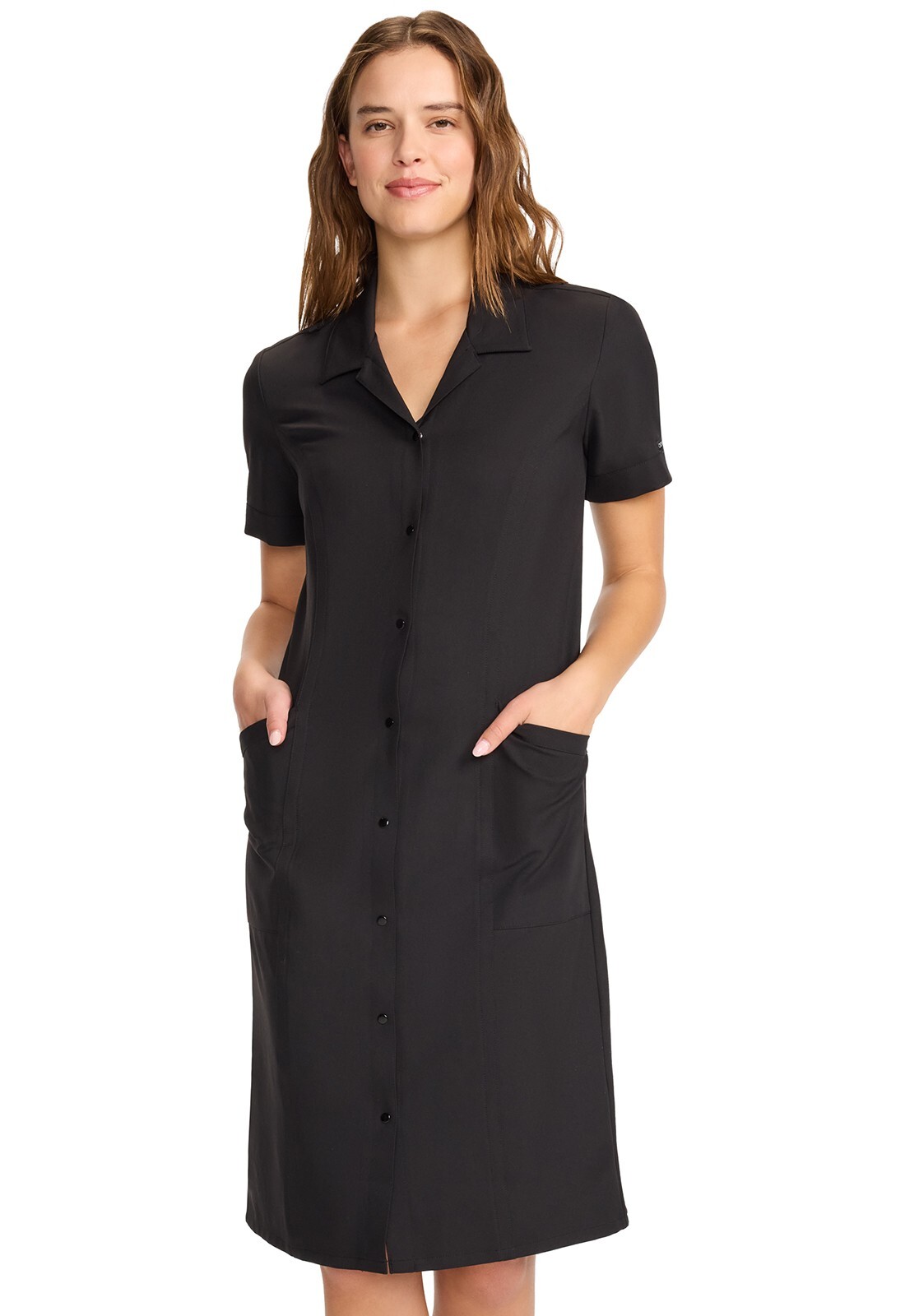 Cherokee Scrubs Women’s Botton Front Dress CK512A BLK Black Free Shipping