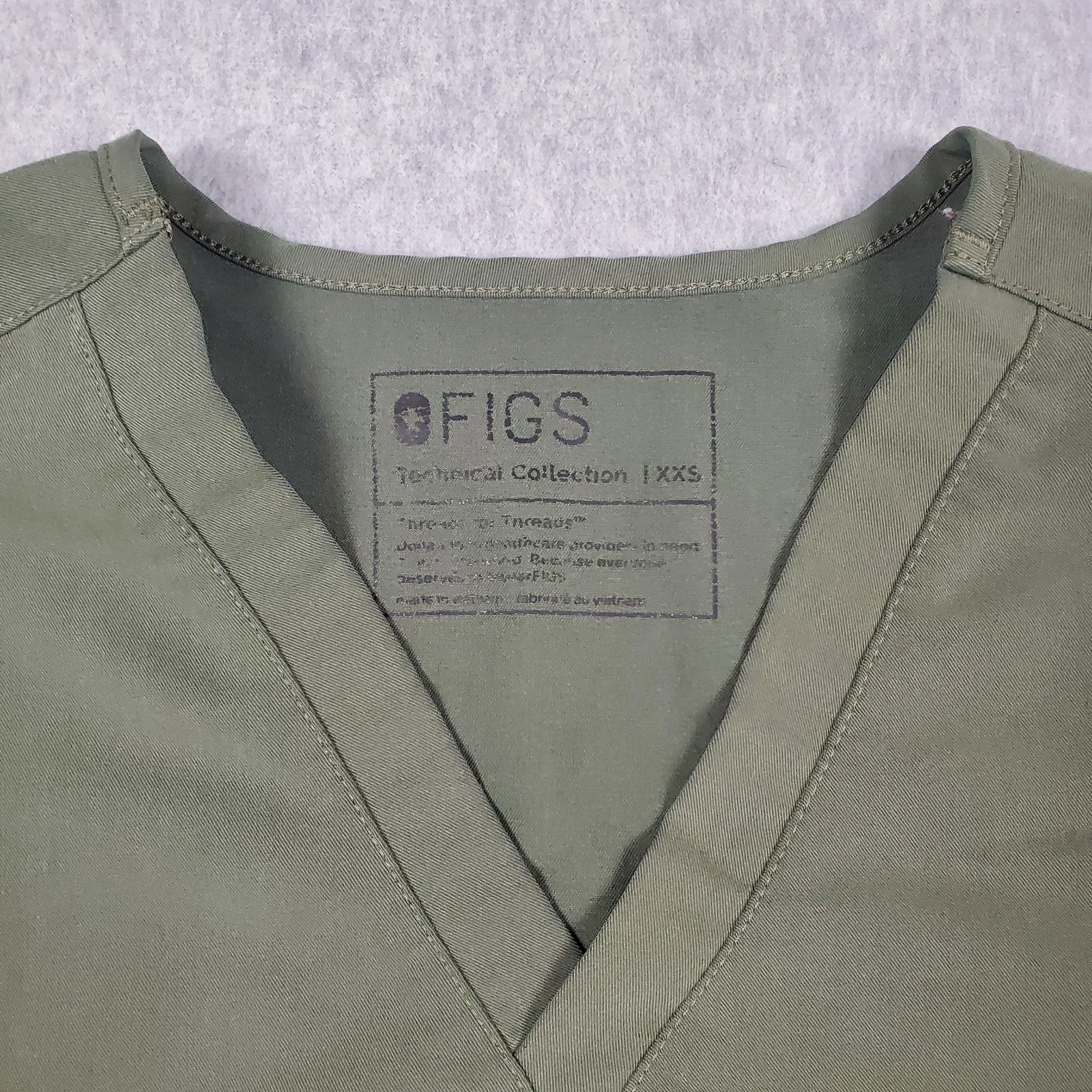 FIGS Scrub Catarina Top Womens XXS 2XS Moss Green Technical Collection Medical