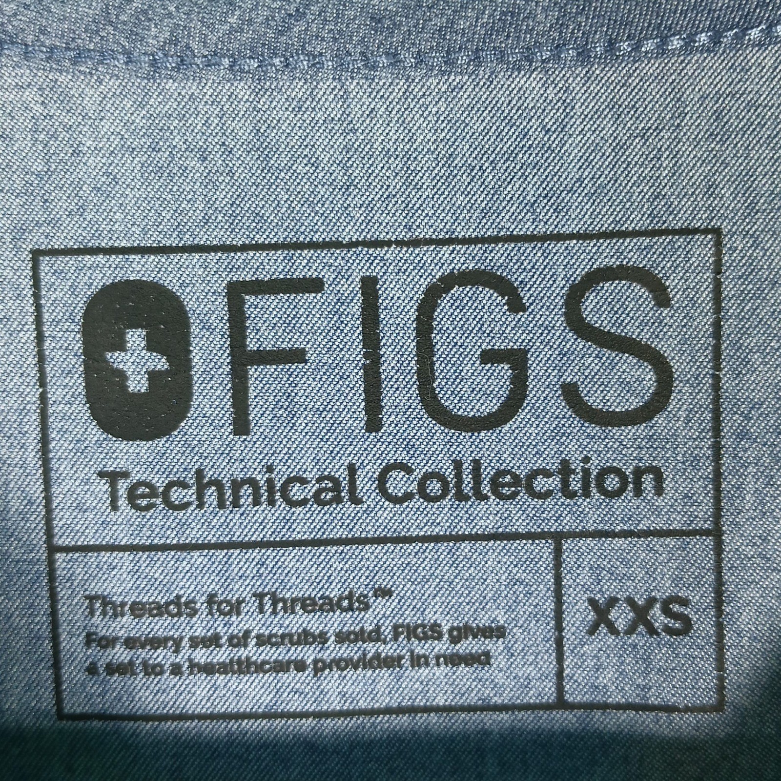 FIGS Scrub Top women Size XXS Gray Blue Catarina One Pocket V Neck