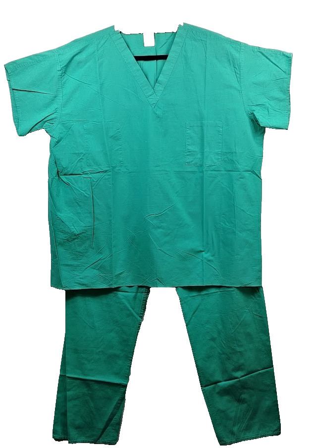 Standard Textile Softweave Jade Green Short/S Scrub Top XL Drawstring Pants L