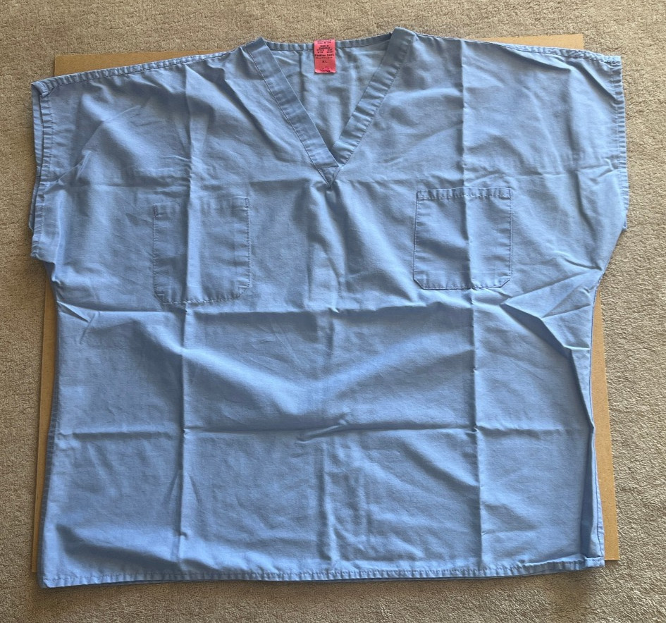 Fashion Seal Healthcare Unisex Scrub Top Ceil Blue Size XL