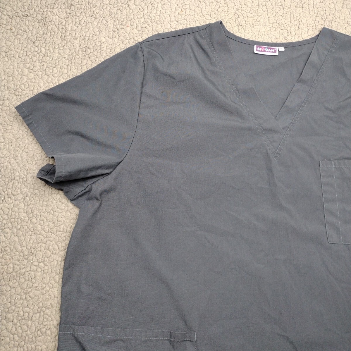 Sivvan Scrub Top Unisex 3XL Gray V-Neck Medical #S8400