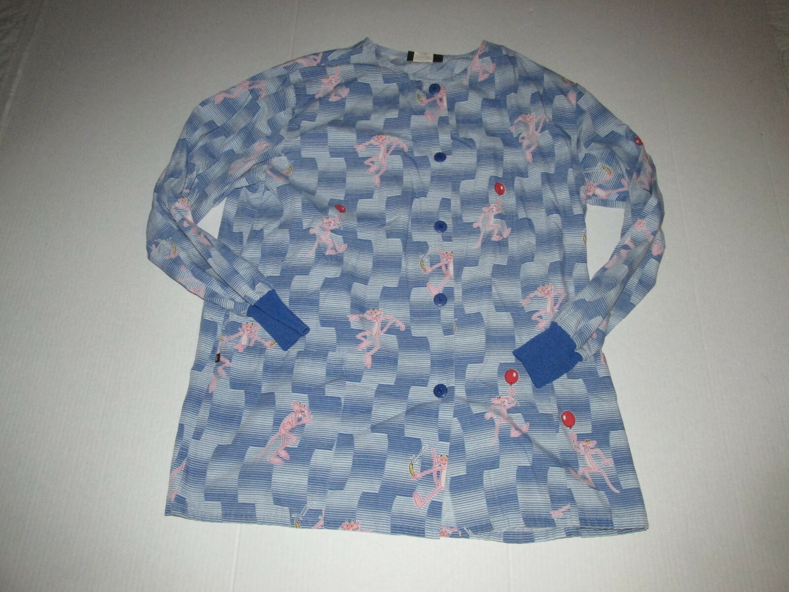Women’s Pink Panther Long Sleeve Scrub Top Sz L Nurse Medical Dental Hospital