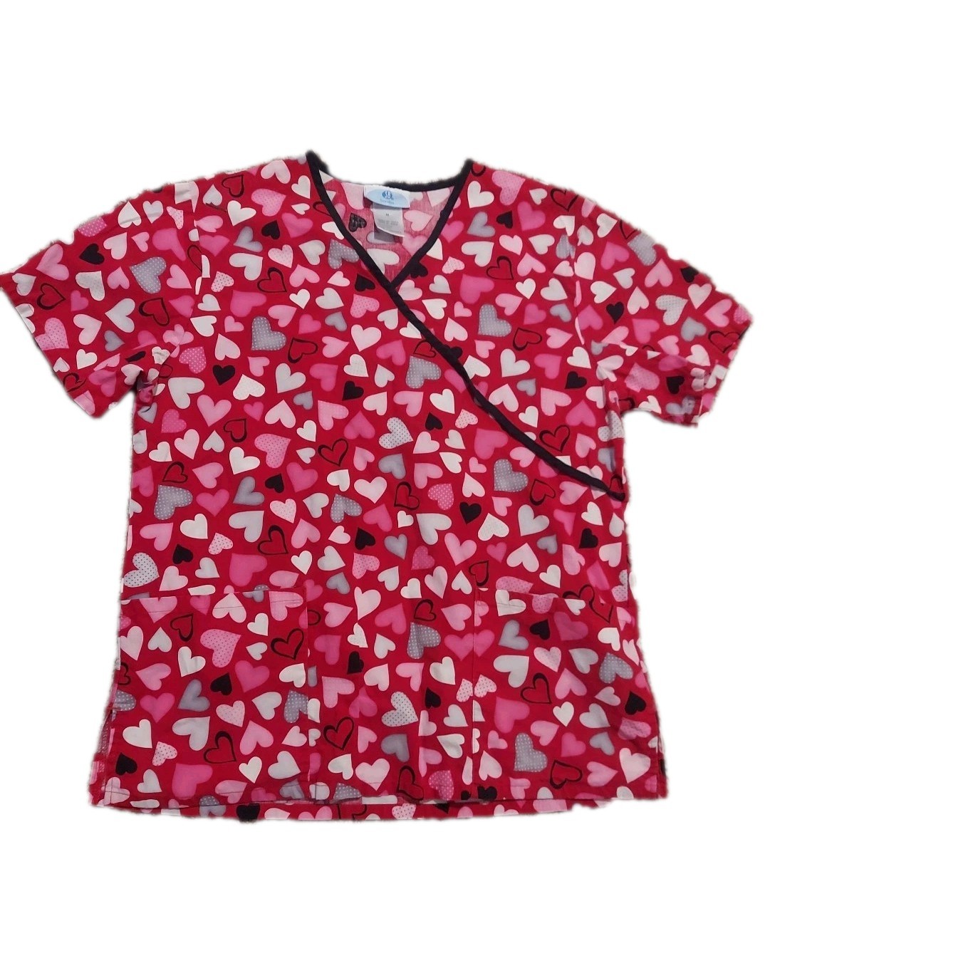 SB Scrubs Valentines Day Red Heart Size Medium M Short Sleeved Nursing Dentist