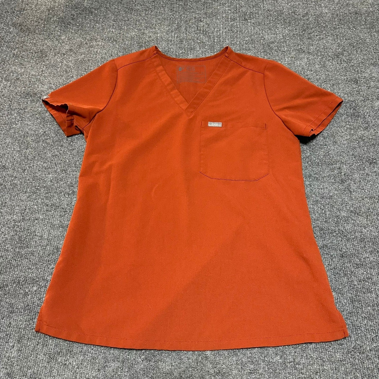 FIGS Catarina One-Pocket Scrub Top Burnt Orange XS FW1000 Womens
