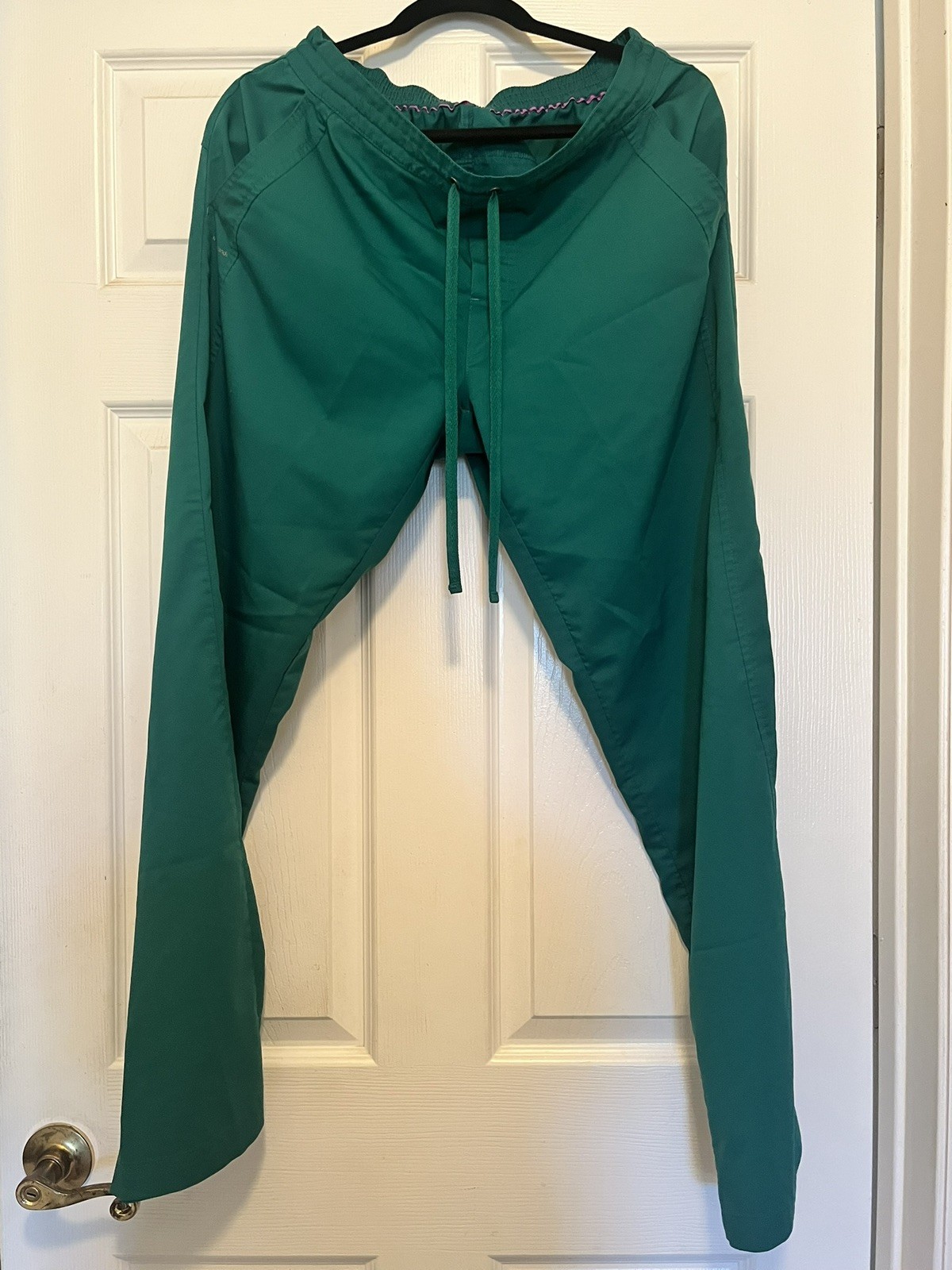 Healing Hands Hunter Green Solid Medical Scrub Pants Drawstring Waist Sz Medium