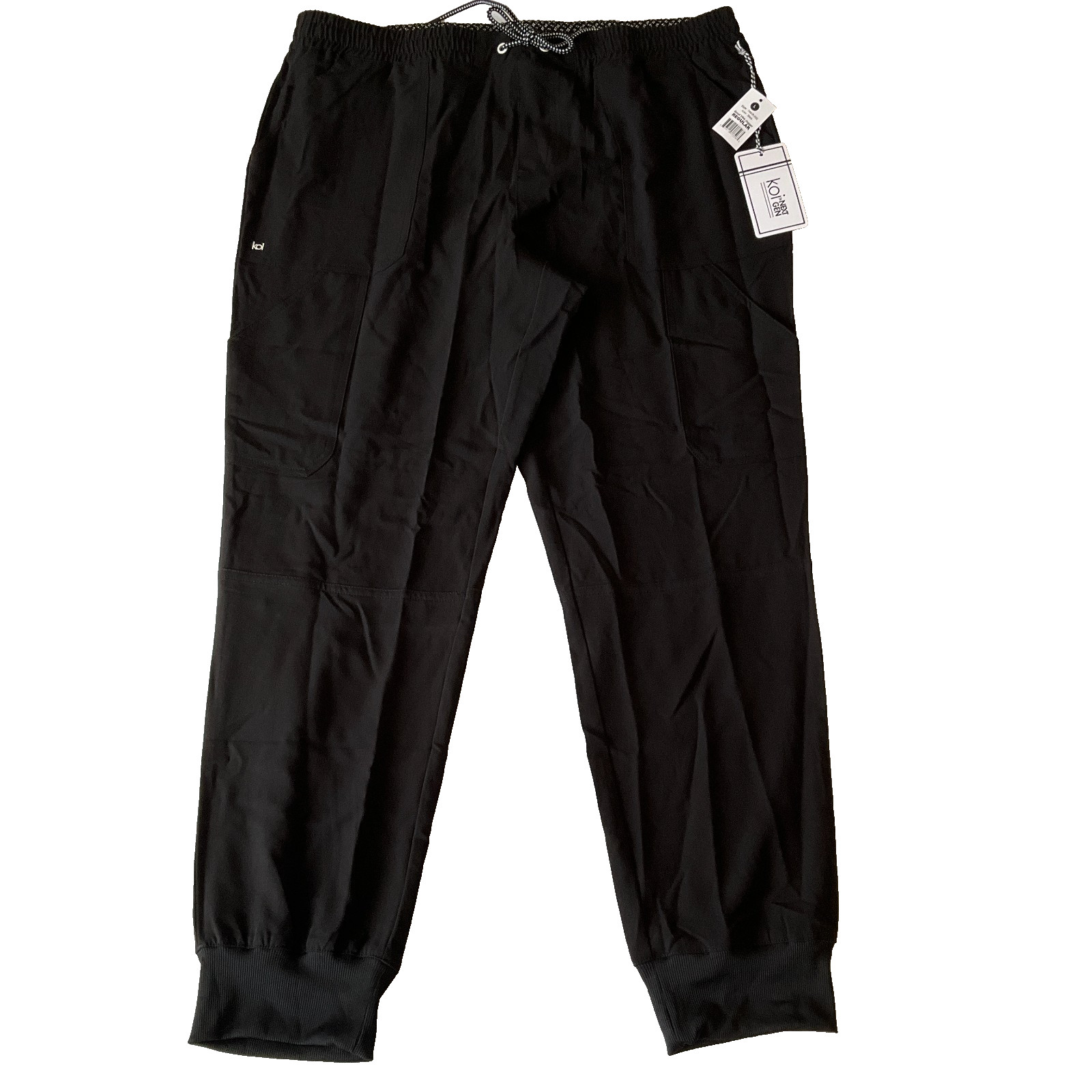 Koi Good Vibe Jogger Scrub Pants Womens Size L Regular Black Pockets Stretch