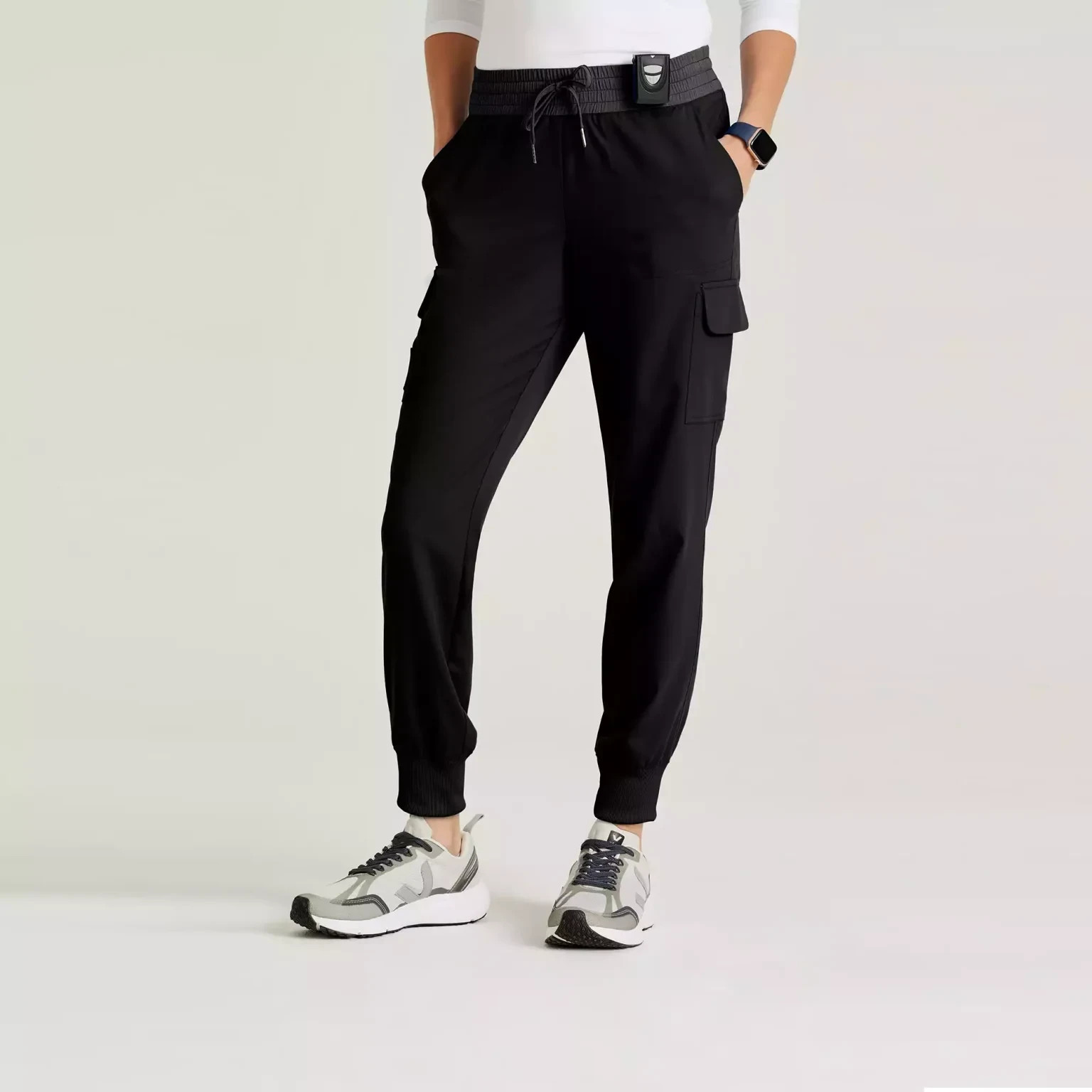 GREYS ANANTOMY JOGGER TWO-TONE CARGO SCRUB PANTS ALL COLORS AND SIZES #GRSP639