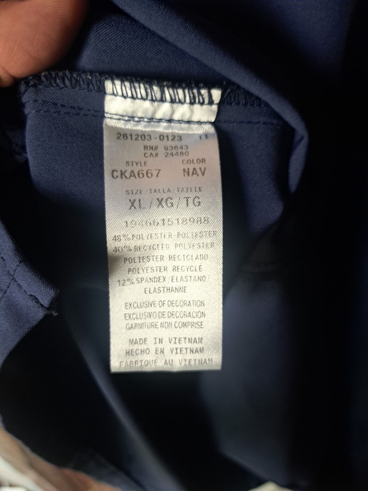 Cherokee Allura Select Navy Blue Scrub Top XL V-Neck Pocket CKA667 Stretch #15