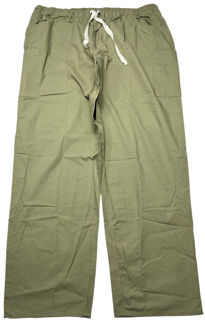 Scrub Pants Unisex (4XLT) Beige 5 Pockets Cargo Style Elastic Waist Medical NWOT