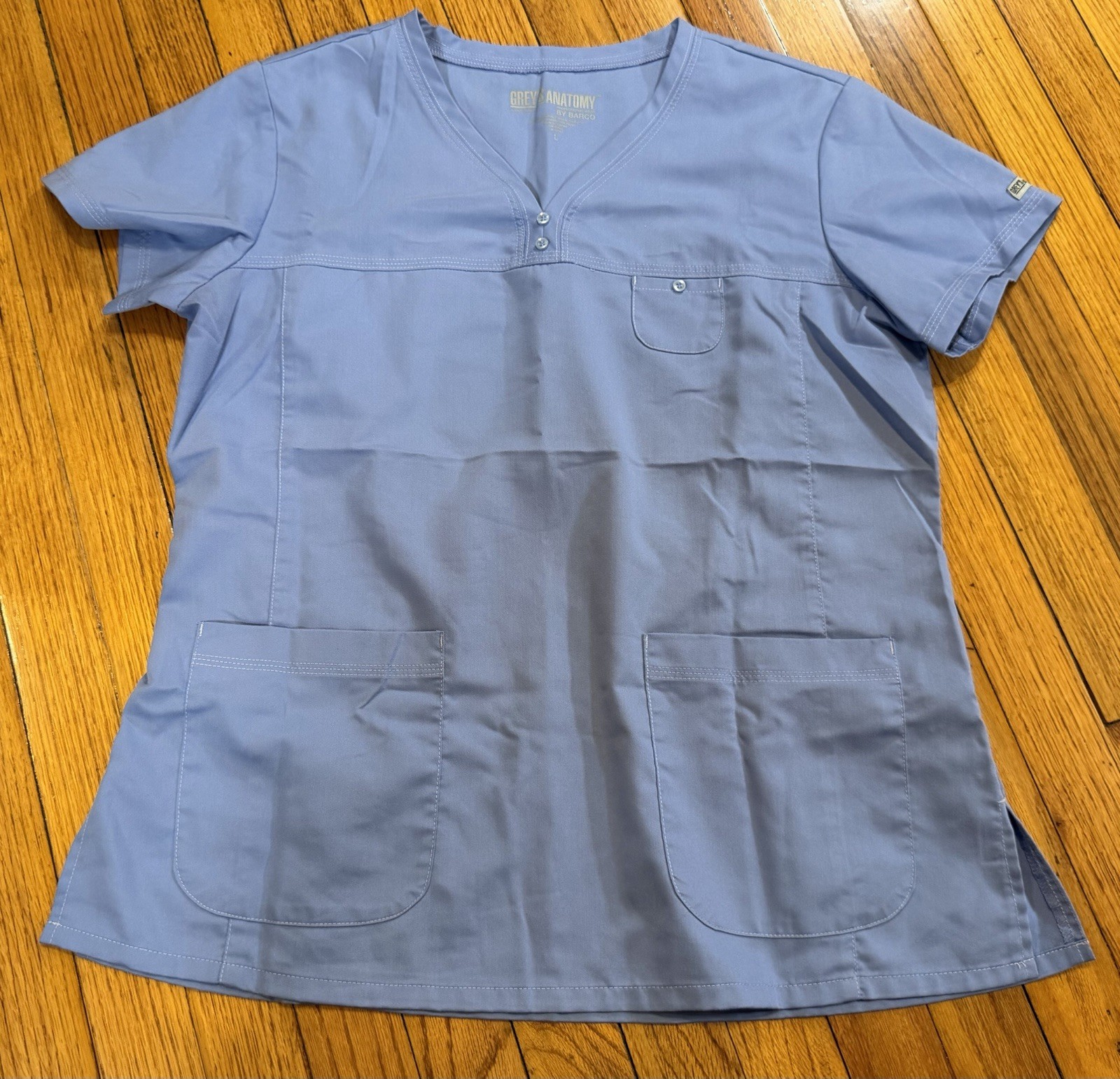 Grey’s Anatomy by Barco Women’s Light Blue Medical Scrub Top Polyester Women’s L