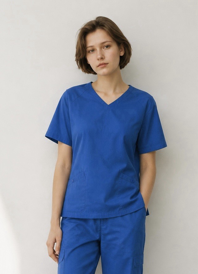 Grey’s Anatomy Active Scrub Top Women’s Size 2XL Blue Spandex Stretch Nurse NWT