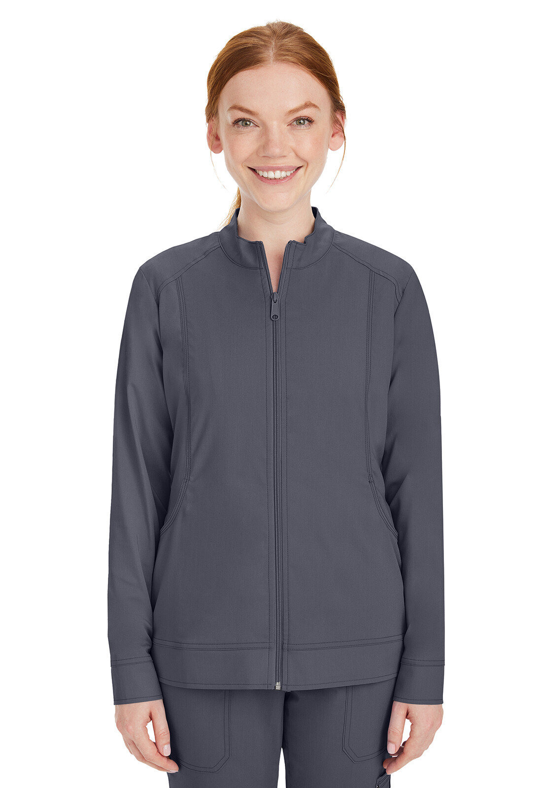 Pewter Healing Hands Purple Label Dakota Scrub Jacket 5038 PEWTE