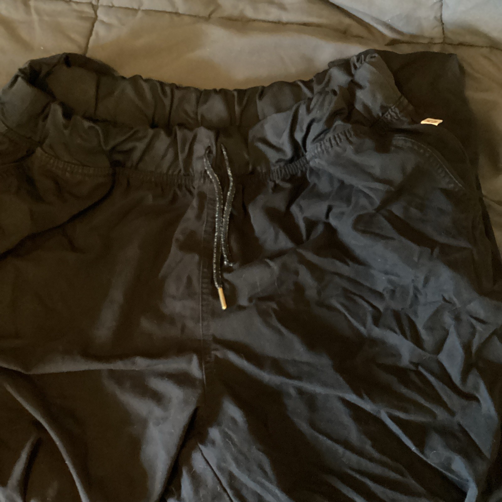 Euphoria Black Solid Medical Scrub Pants XL Drawstring Elastic Waist
