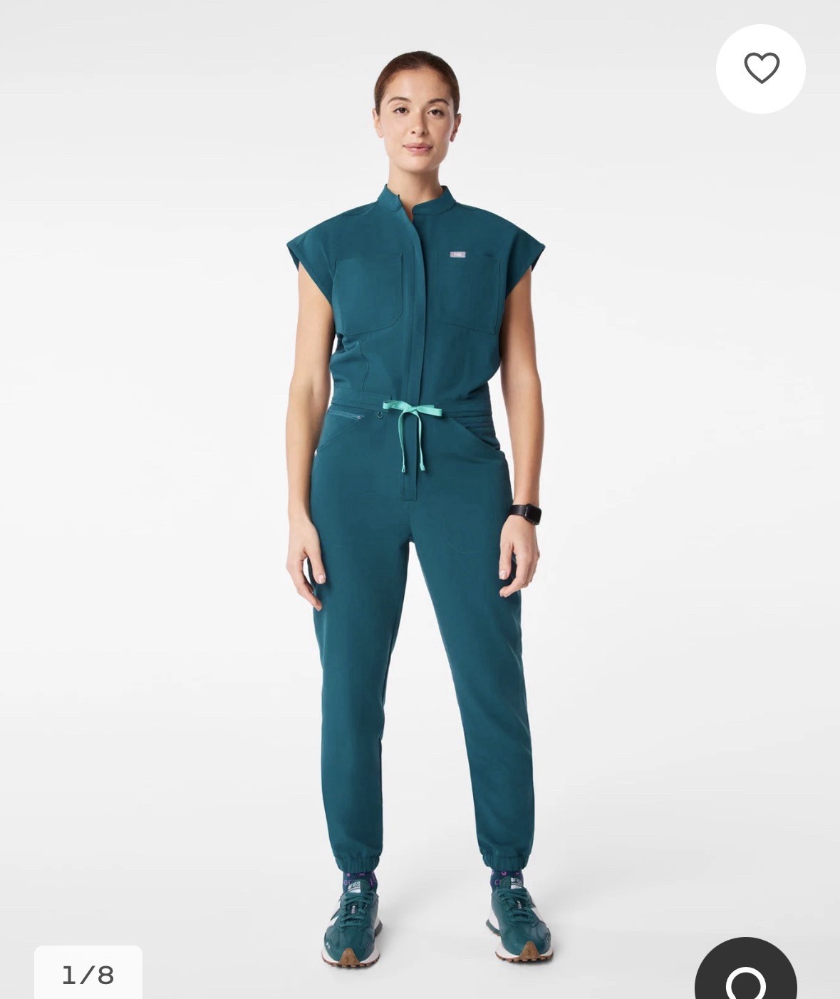 FIGS Rafaela Jogger Scrub Jumpsuit™ teal “Caribbean Blue” Size XS