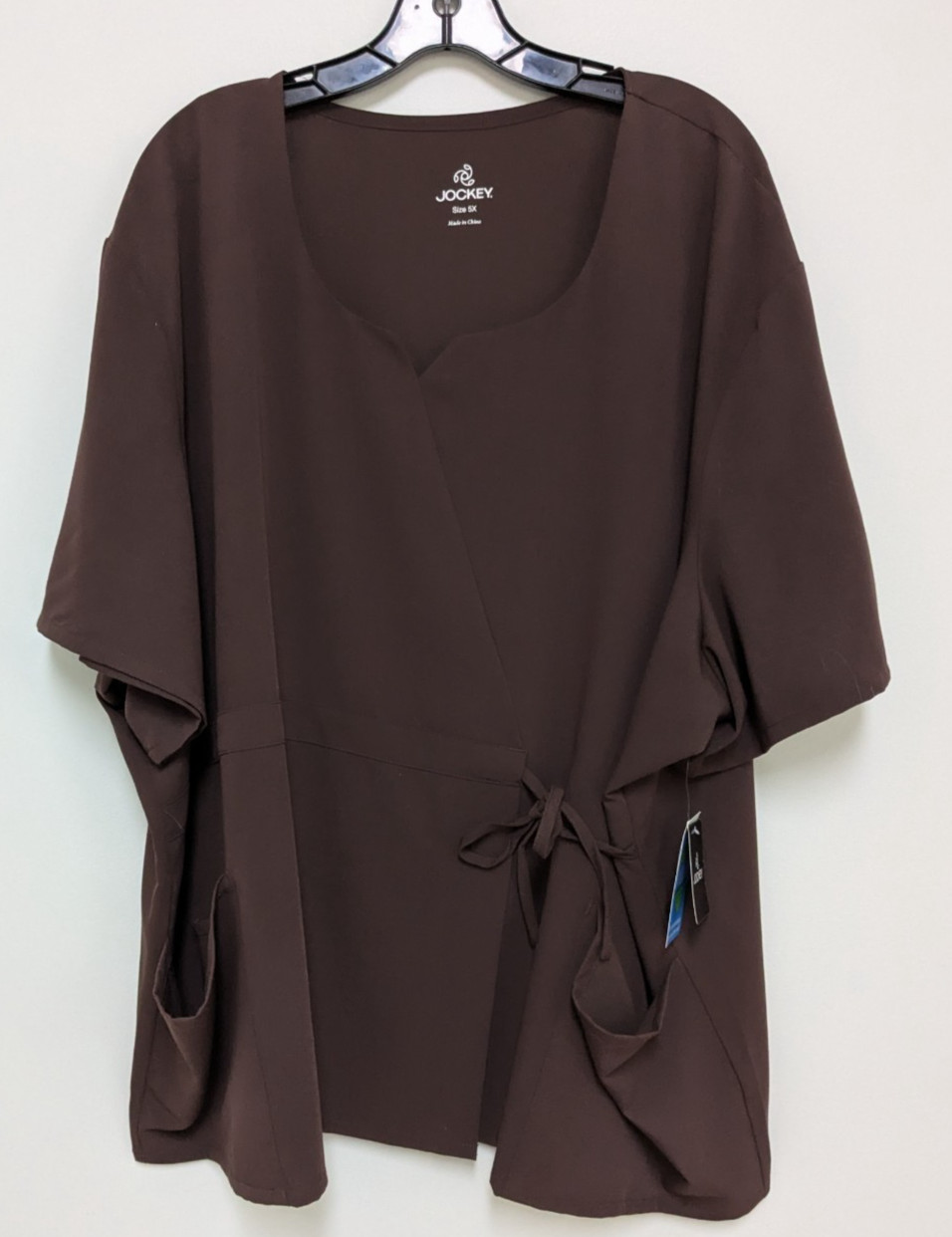 Women’s Jockey Mock-Wrap Scrub Top #2282, Sz. 5X, Color~Espresso, NWT!!