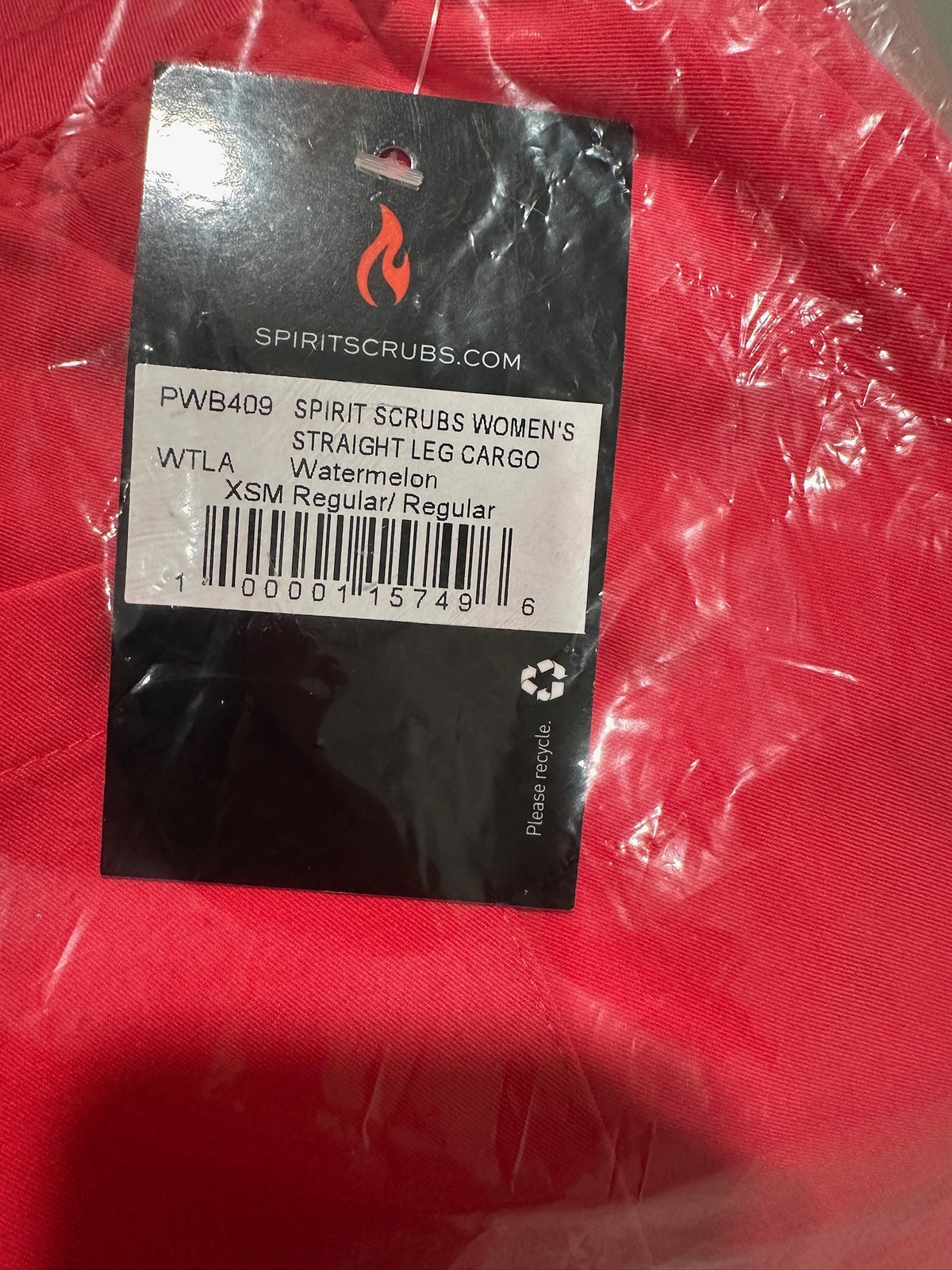 NWT Spirit Scrubs Women’s 6 Pocket Straight Leg Cargo Pant in Watermelon