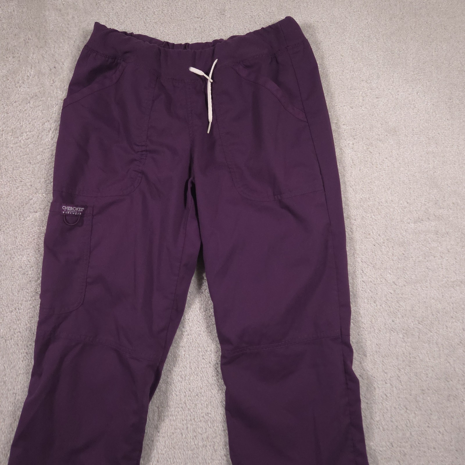 Cherokee Workwear Scrub Pants Womens Small Purple Pocket Elastic Waist Utility