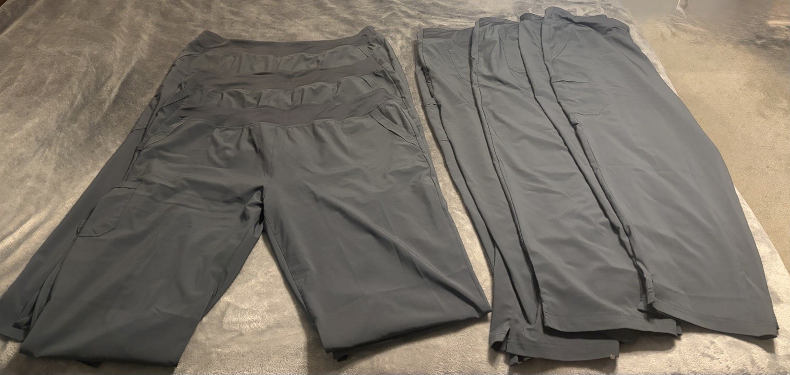 Lot Of 6 Easy Stretch, Scrub Bottoms Size 3X Petite, Color: Pewter ￼