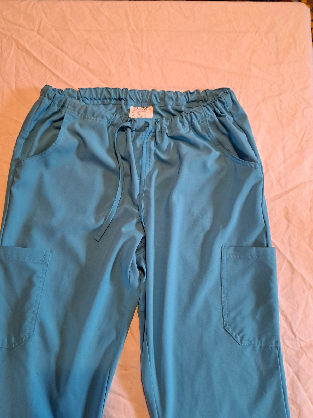 Butter Soft Stretch Scrub Pants Womens Size Medium Nurse Blue