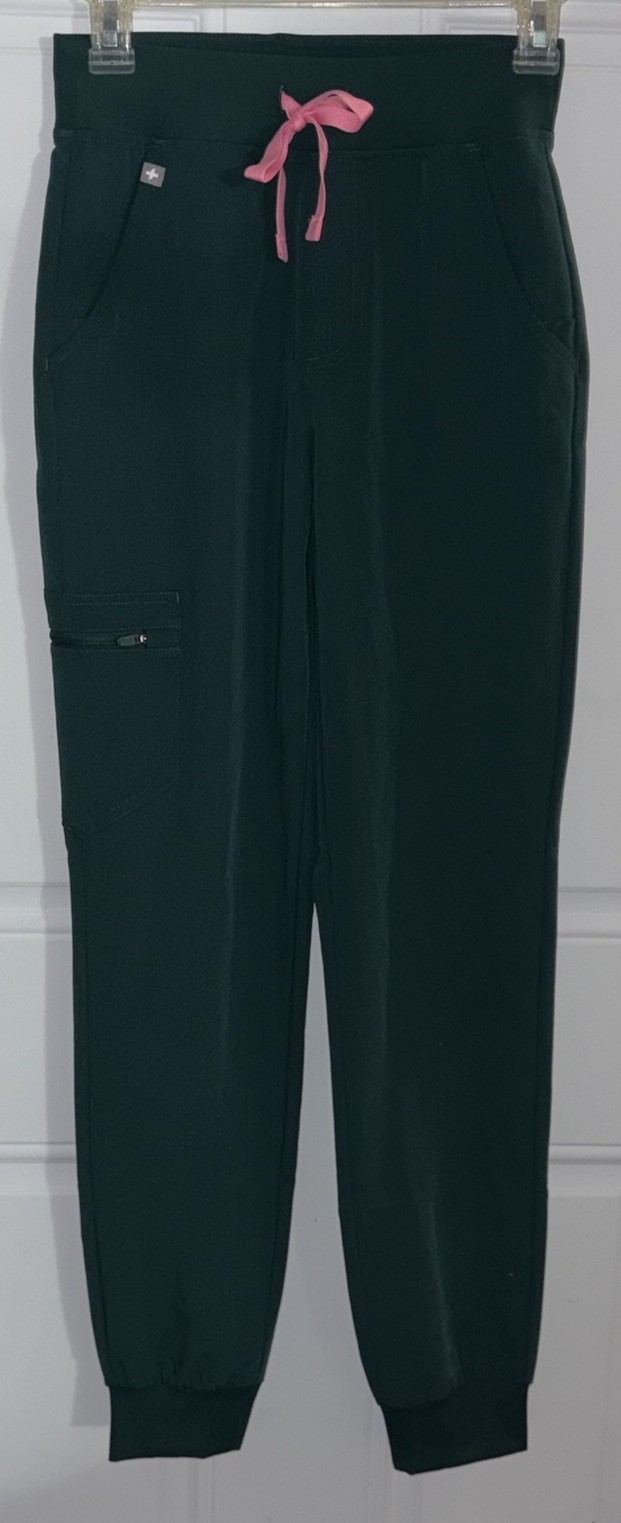 FIGS ZAMORA NURSE JOGGER FOREST CARGO 6 POCKET SCRUB PANTS WOMENS SMALL NWOT